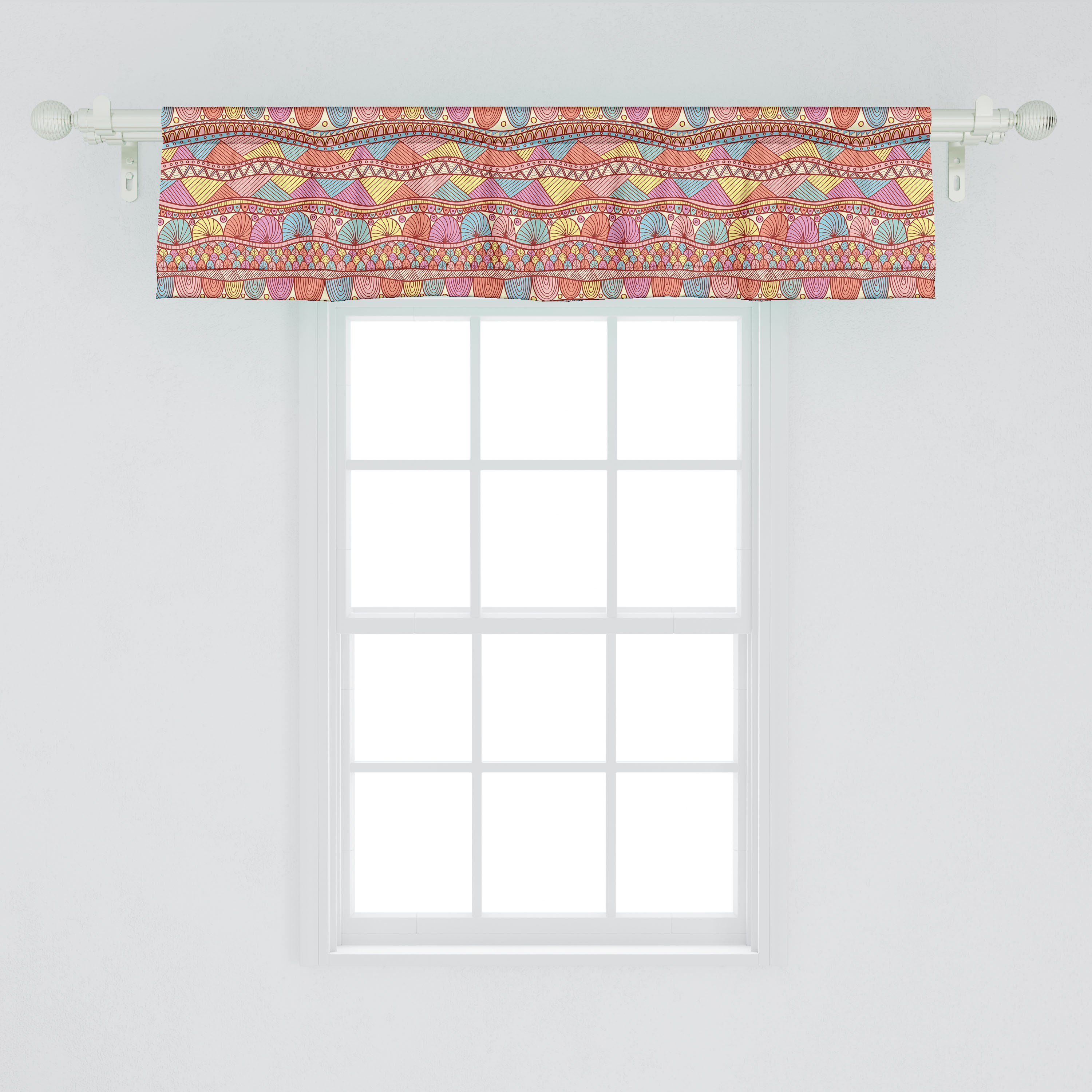 Abakuhaus, Dekor Bunte Scheibengardine für Volant Microfaser, mit Schlafzimmer asiatisch Küche Stangentasche, Kunst Vorhang