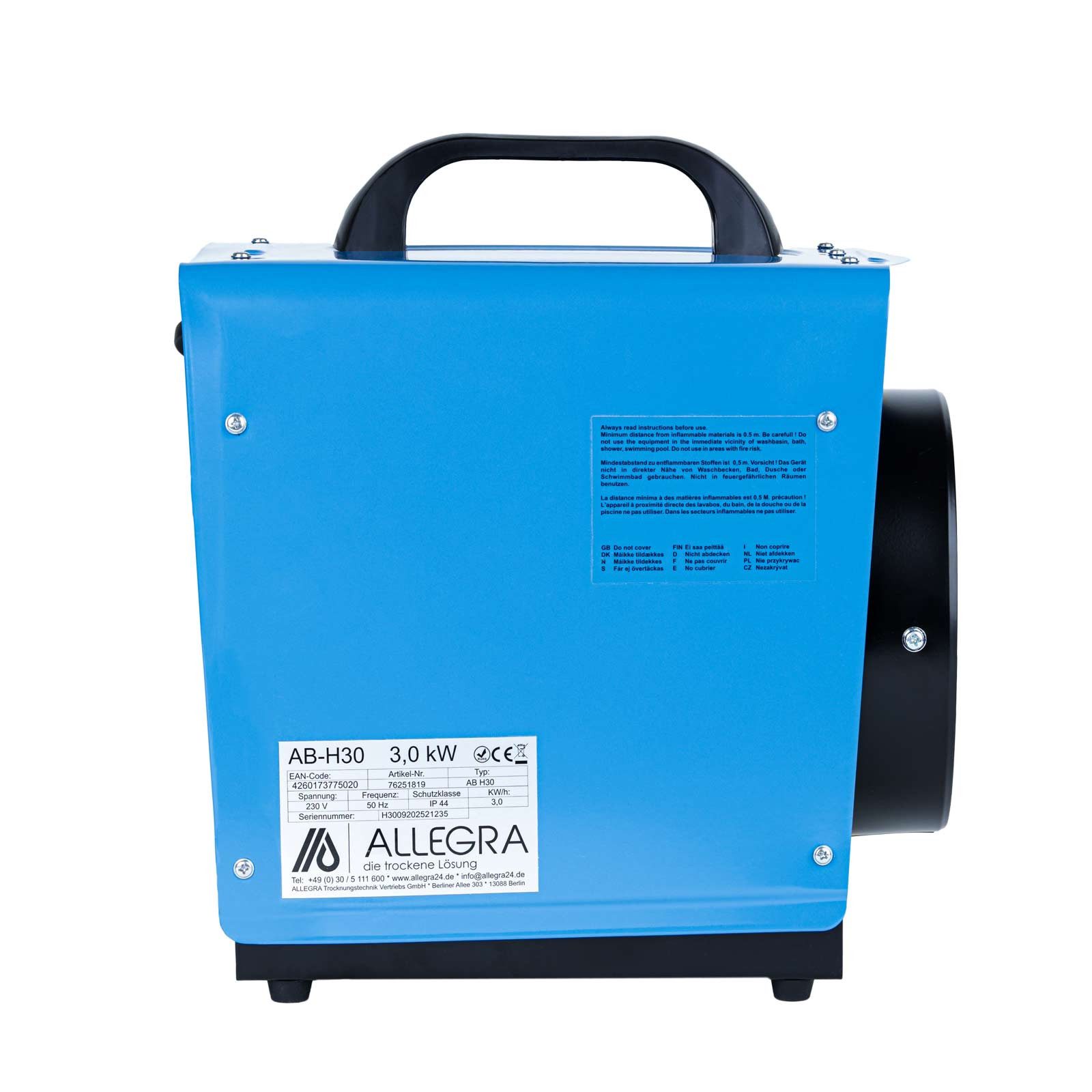 ALLEGRA Heizlüfter Heizlüfter AB-H30 - 3,0 kW - 230 V