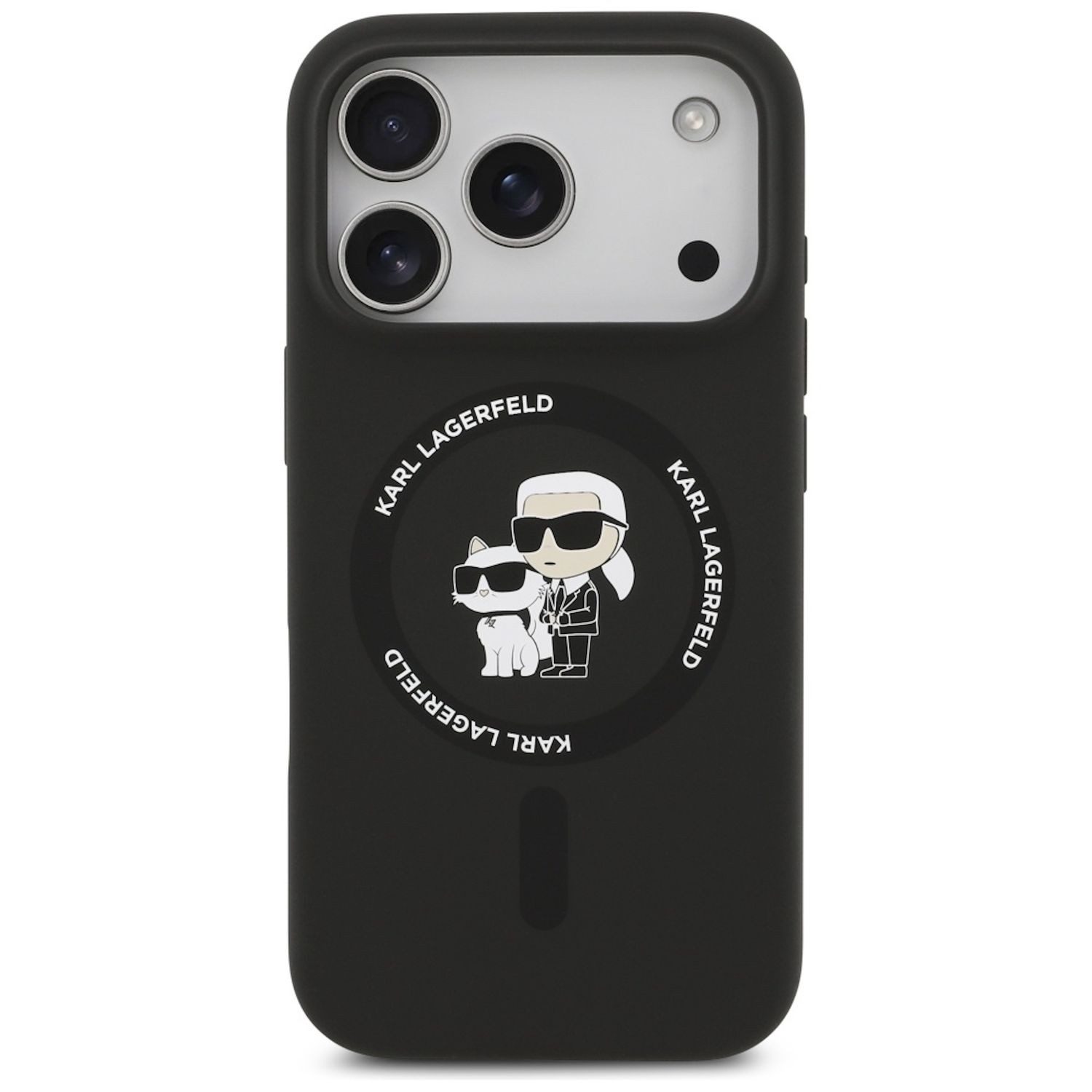 KARL LAGERFELD Smartphone-Hülle Karl Lagerfeld Apple iPhone 17 Pro Silic. Karl&Choupette Ring MagSafe