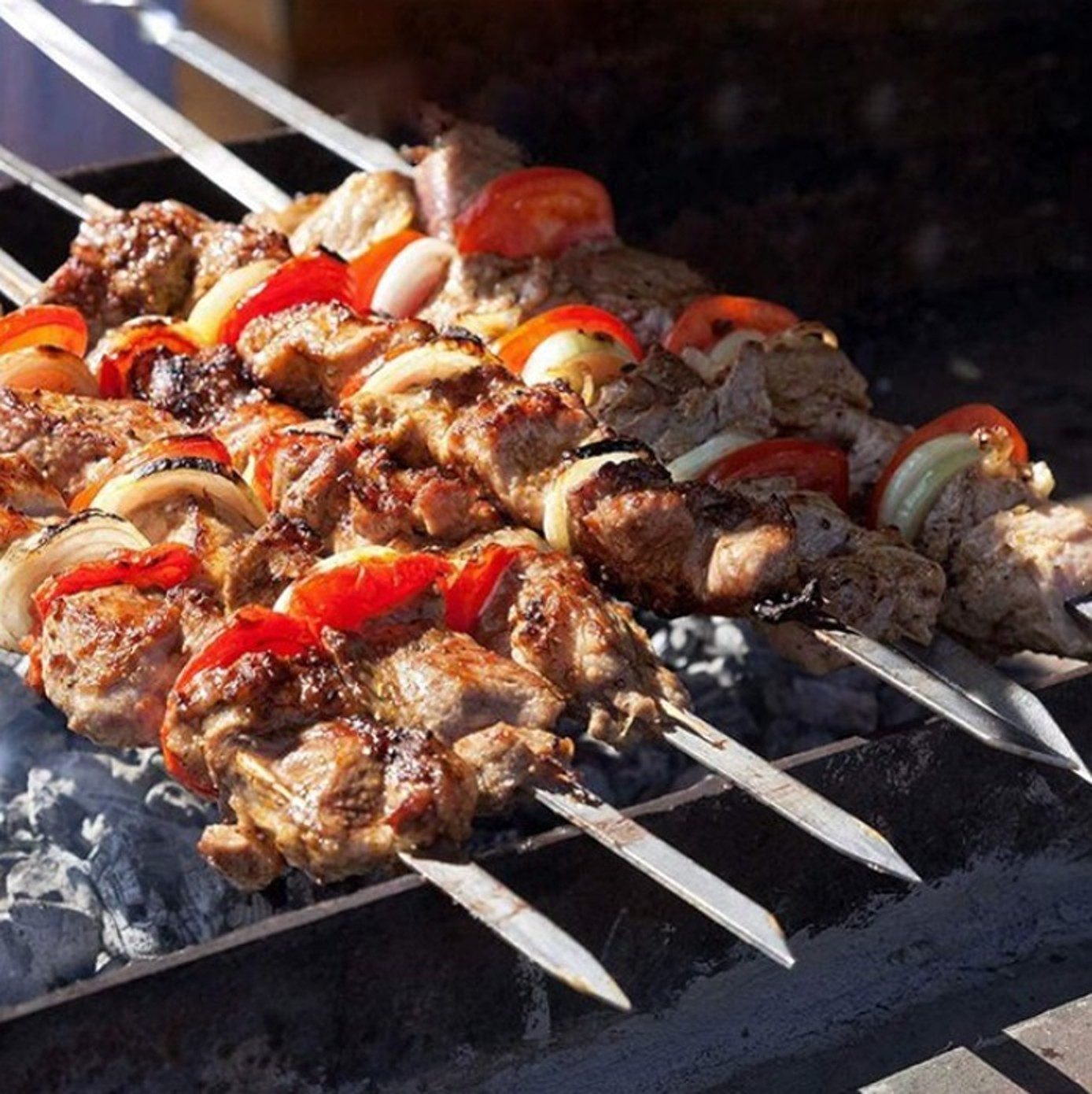 BAYLI Grillspieß 6er Set Schaschlikspieß 60 cm mit Holzgriff – Rostfreier Grillspieß