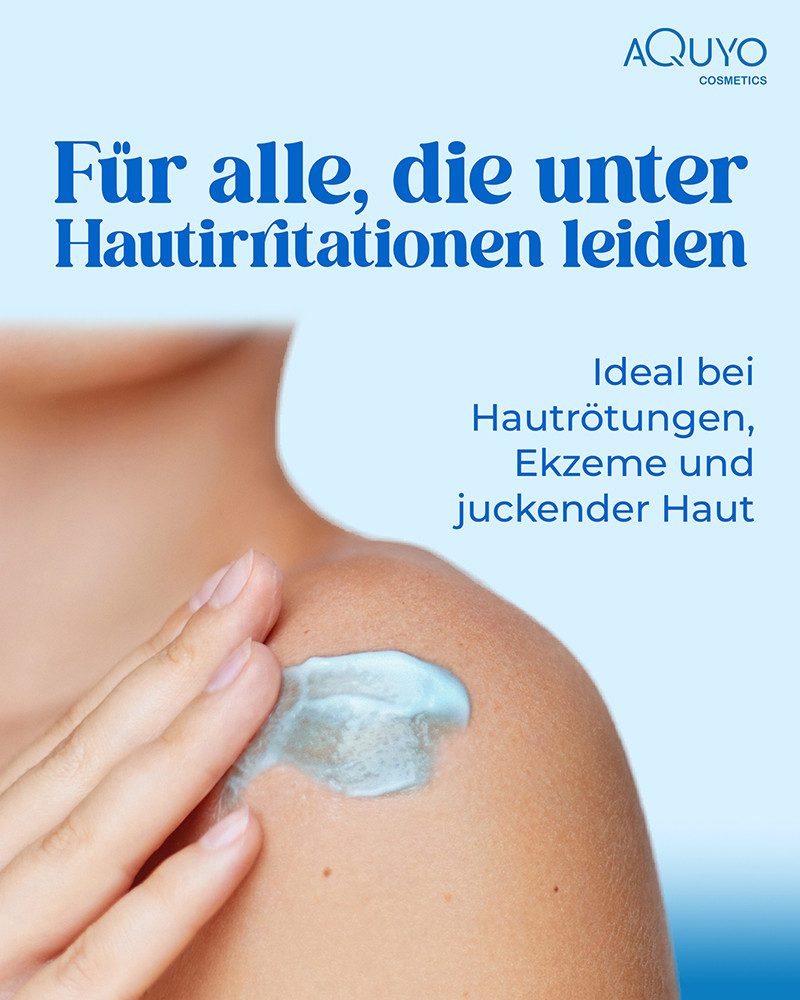 AQUYO Cosmetics Körperlotion Blueline Creme Lotion bei Hautpilz, Fußpilz, Ekzem oder Neurodermitis