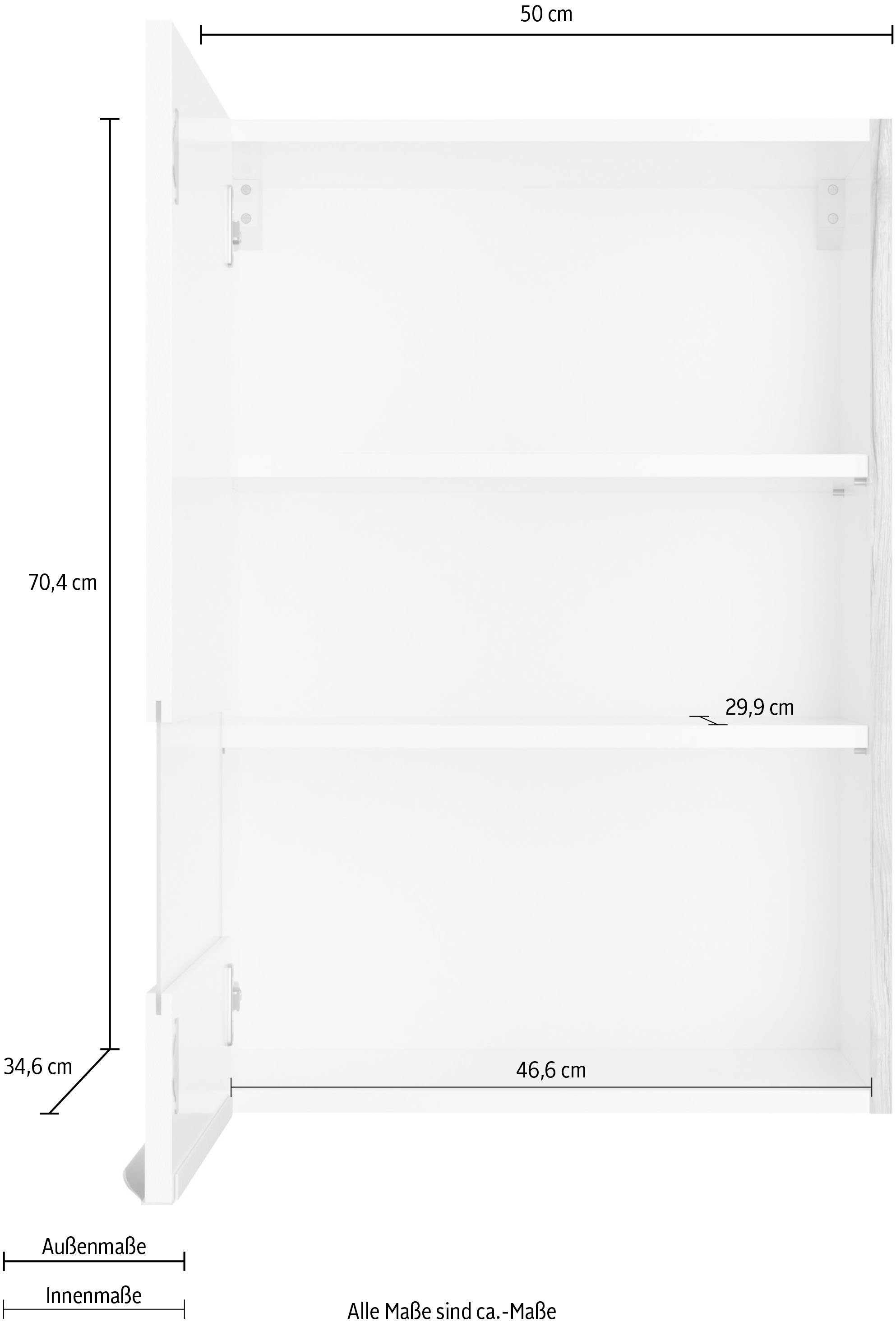 Glashängeschrank weiß OPTIFIT | Aken weiß Hochglanz-weiß