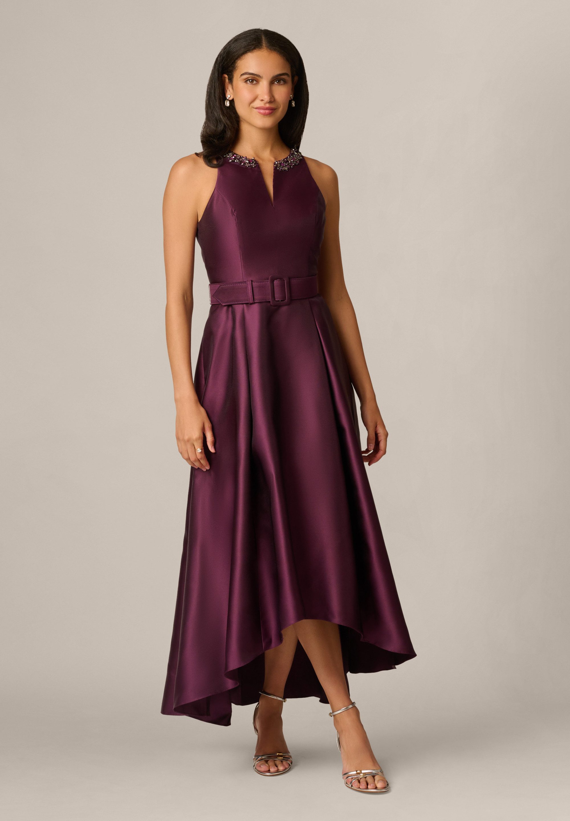 Adrianna Papell Abendkleid Mikado High Low Dress Anspruchsvolles und auffälliges Mikado-Abendkleid