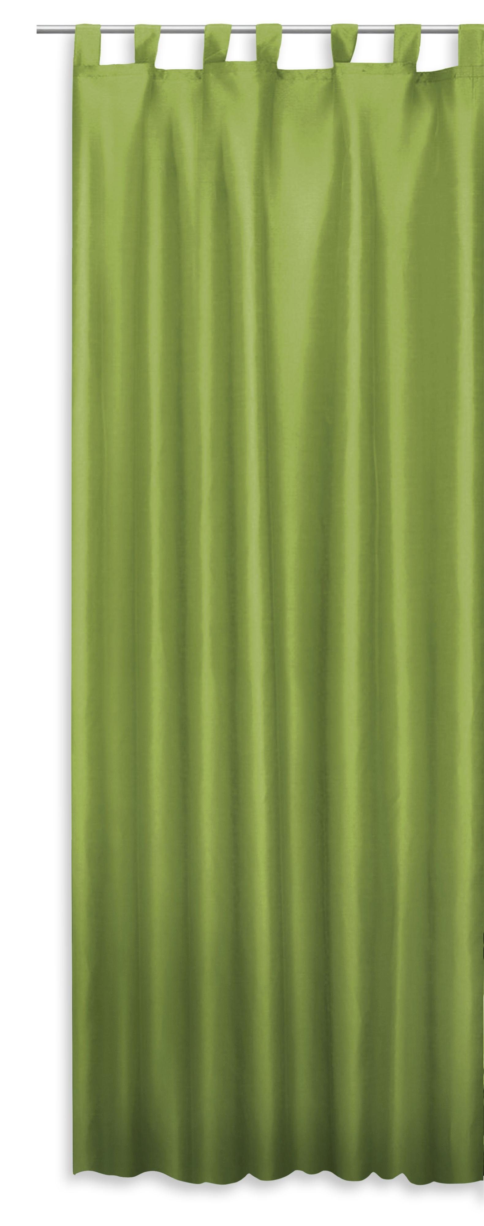 Gardine Schlaufenschal 140x245 cm halbtransparent Vorhang Schlaufen Gardine, Haus und Deko, Schlaufen (1 St), halbtransparent, Polyester Grün