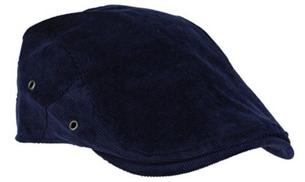 Schiebermütze Flat Cap Feincord mit 3-fach Druckknopf-Größenverstellung