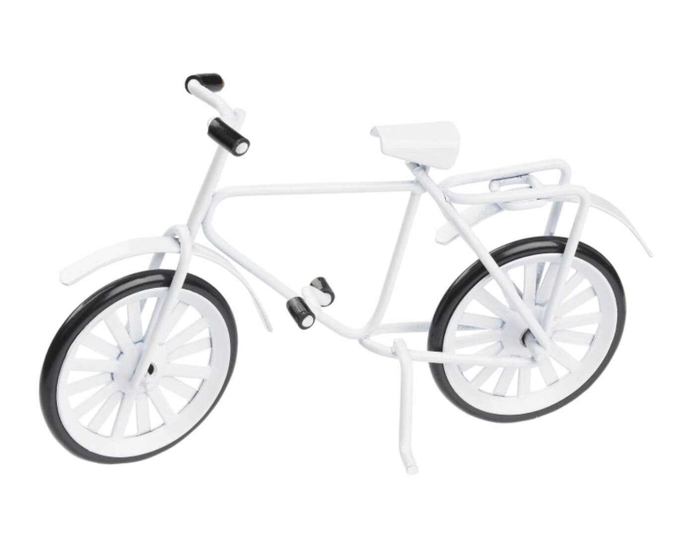 HobbyFun Wichteltür Miniatur Fahrrad, weiss - Wichtel- und Puppenstube