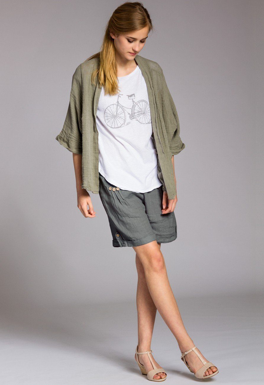 Caspar Shorts BST002 Damen Leinen Shorts günstig online kaufen