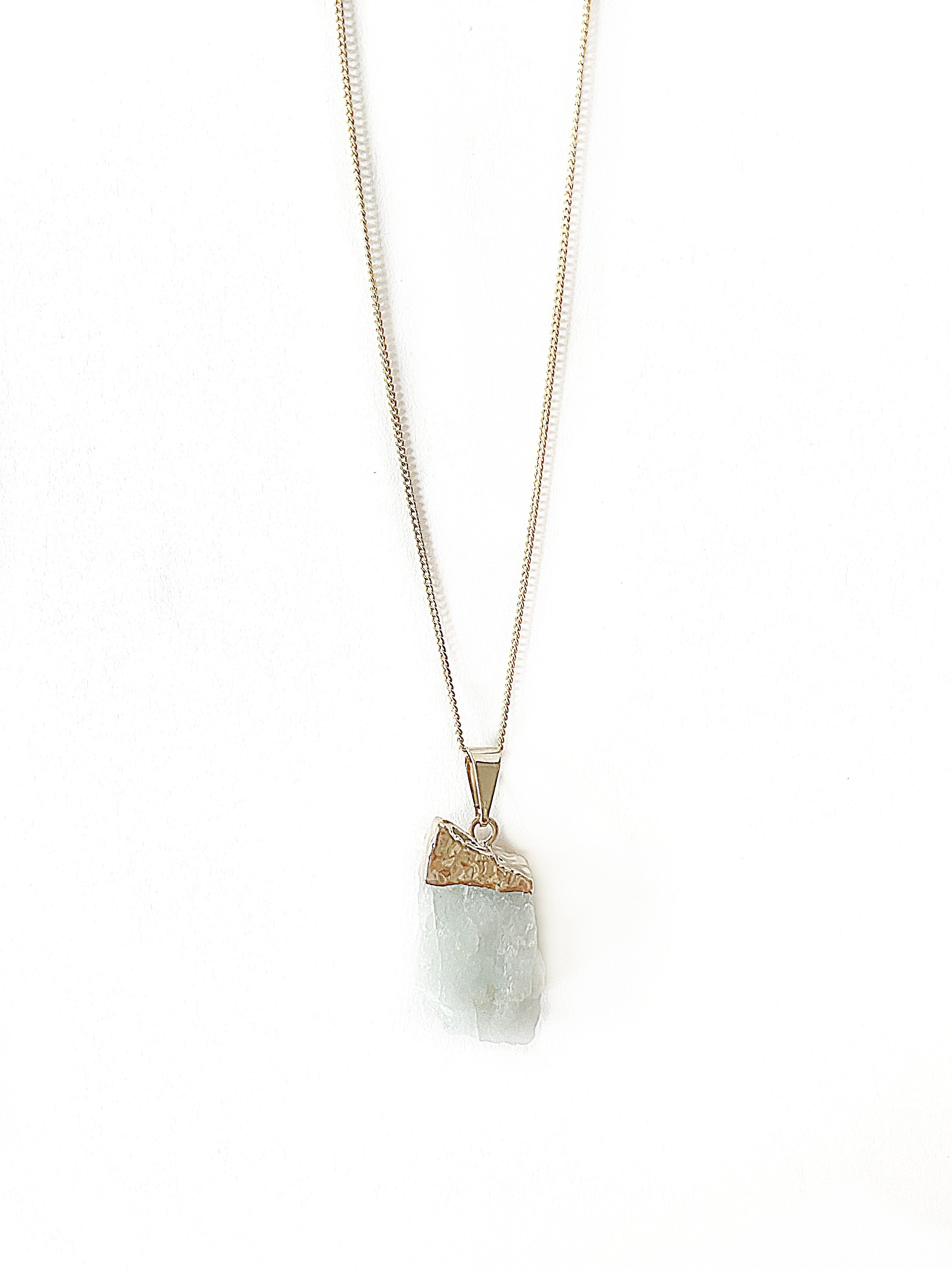 Crystal and Sage Jewelry Kette mit Anhänger Aquamarin Halskette vergoldet günstig online kaufen