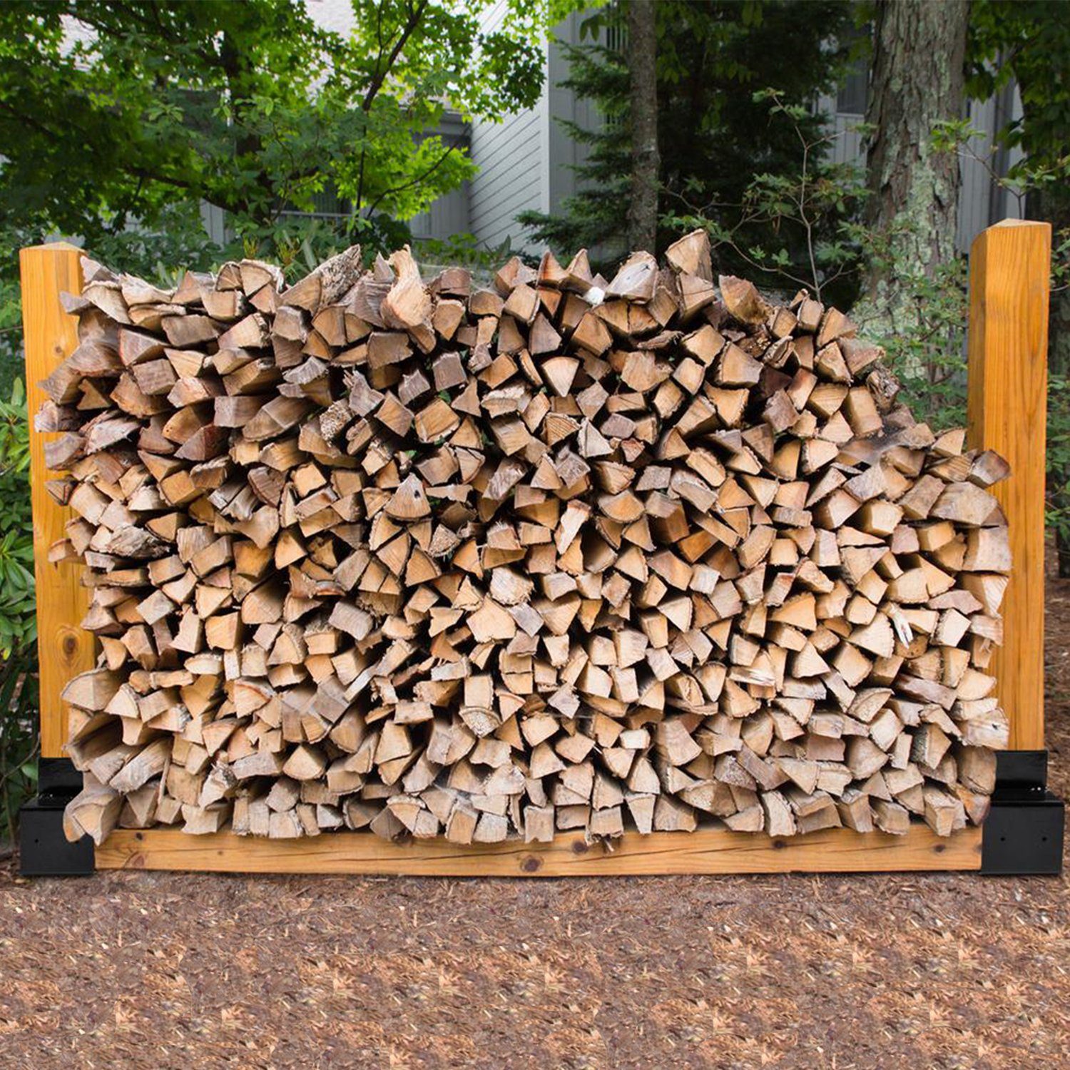 4x Stapelhilfe Lospitch Brennholz Brennholz Holzstapelhilfe Metall Verzinkt Stapelregal für