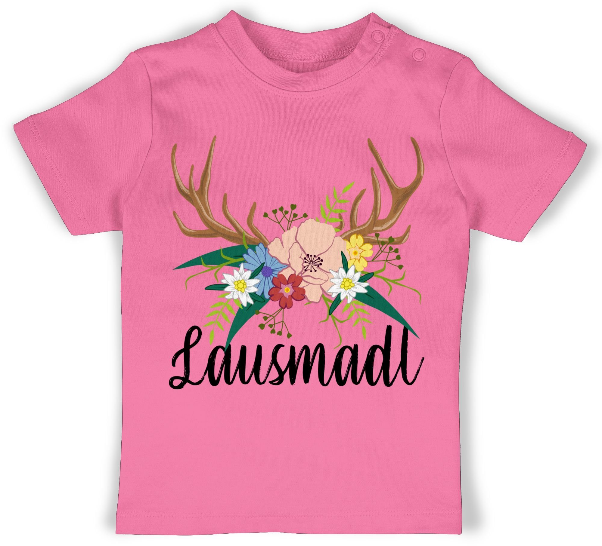 Shirtracer T-Shirt Lausmadl - schwarz Mode für Oktoberfest Baby Outfit 2 Pink