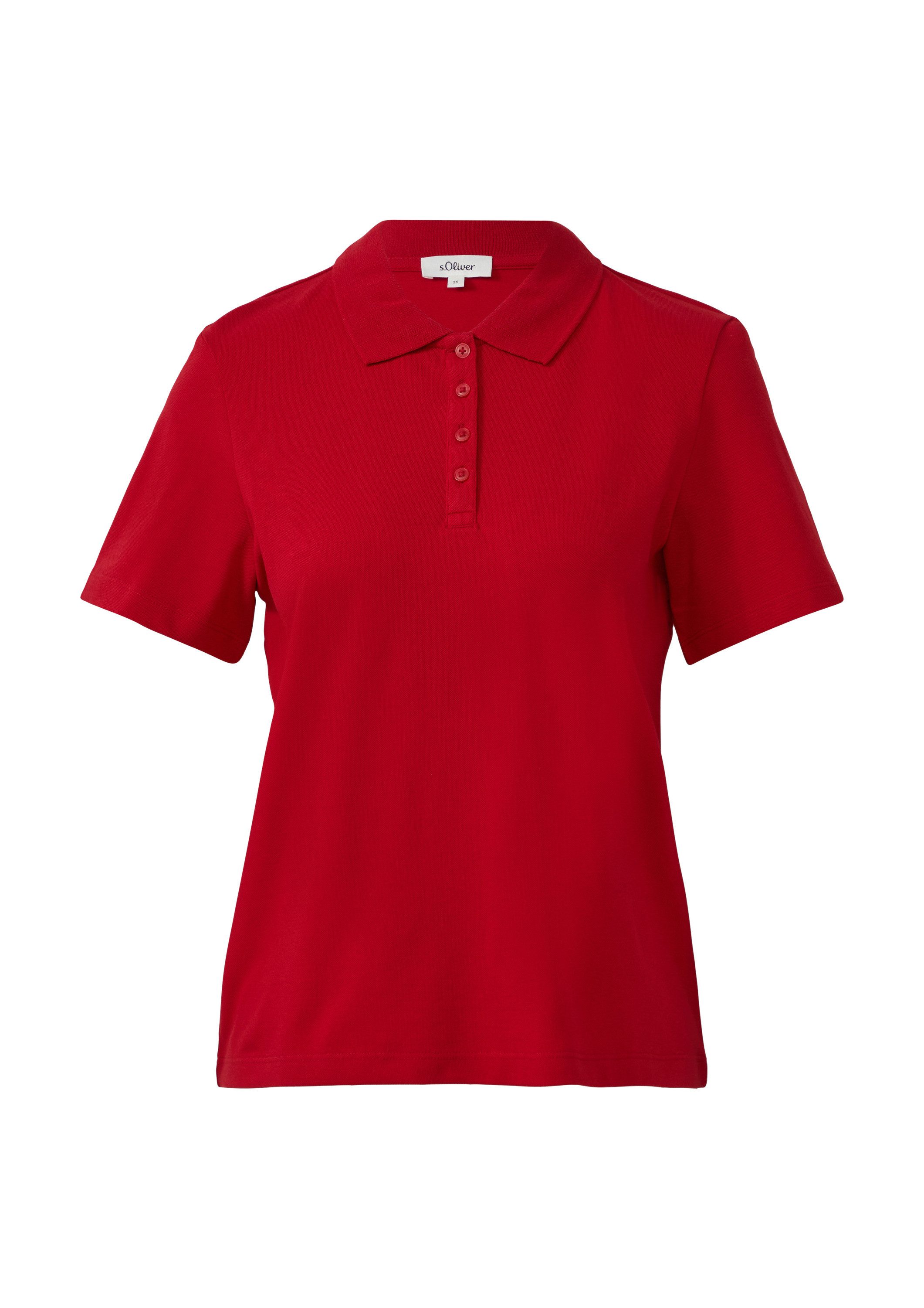 s.Oliver Kurzarmshirt Polo-Shirt Verkürztes Poloshirt aus Baumwollpiqué günstig online kaufen