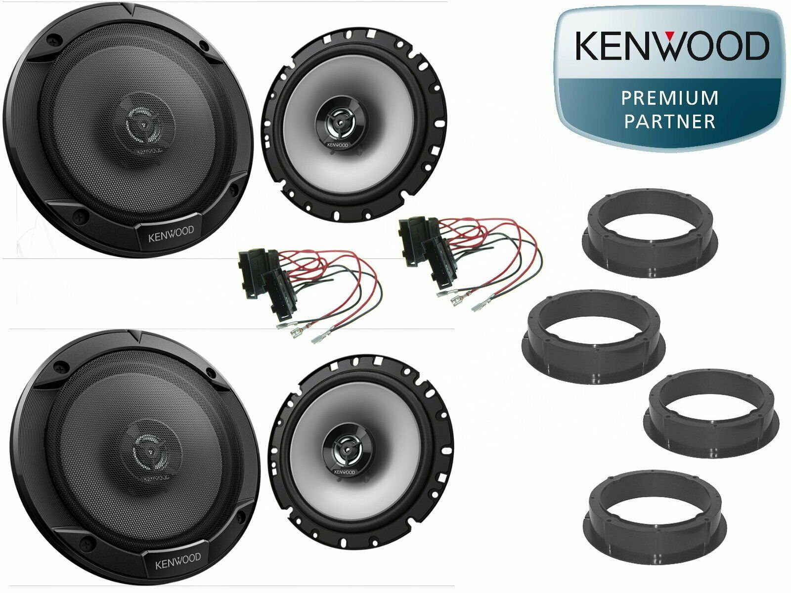DSX Kenwood passend für Tür (30 W) VI 6 Auto-Lautsprecher Vorn 600 VW Hinten Golf W Set 