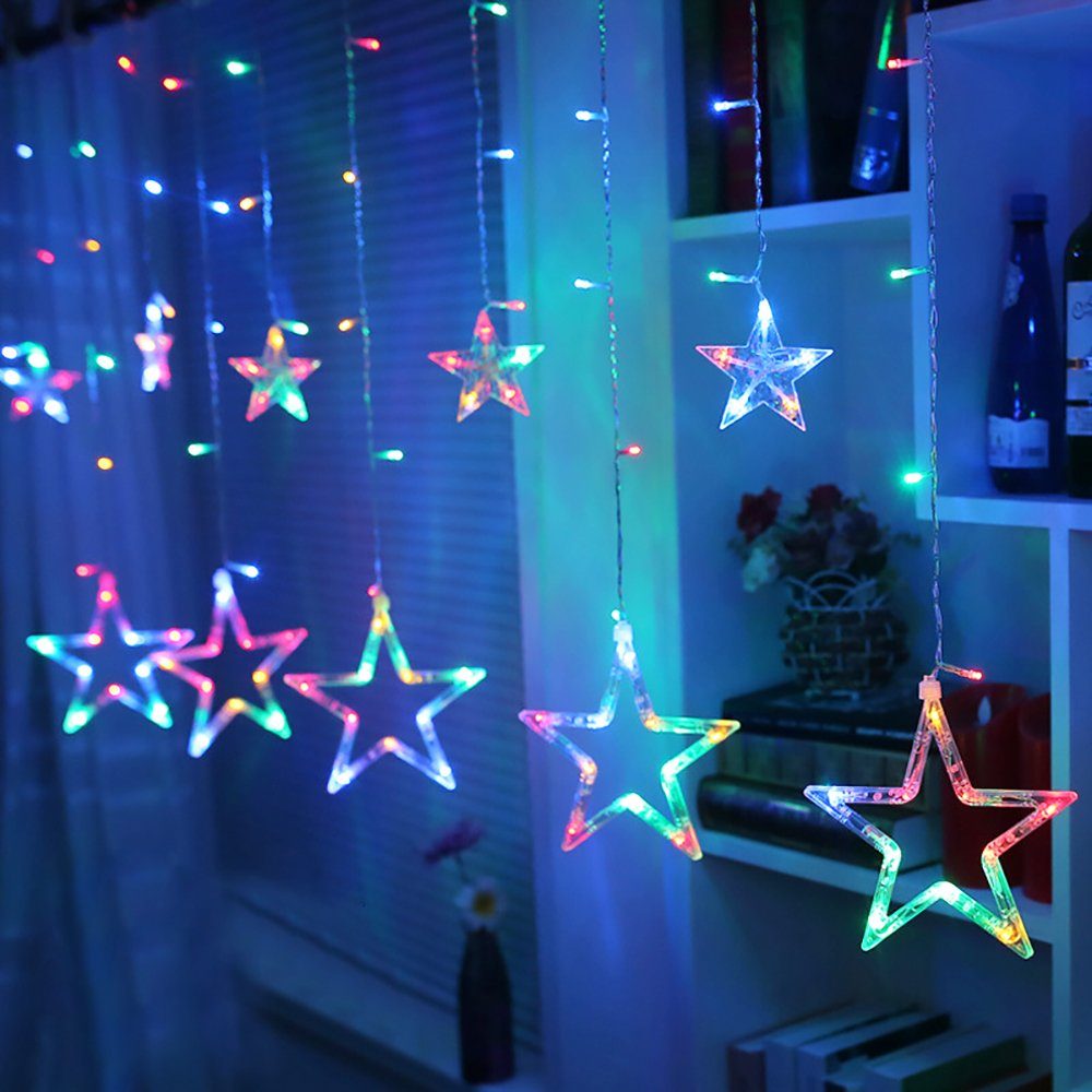 LAPA HOME LED-Lichtervorhang Leuchtendes Sternenlicht 2M, 138 LEDs, 12  Sterne, 8 Modi, Garten Deko, für Weihnachts, Party, im Innen- und  Außenbereich Deko