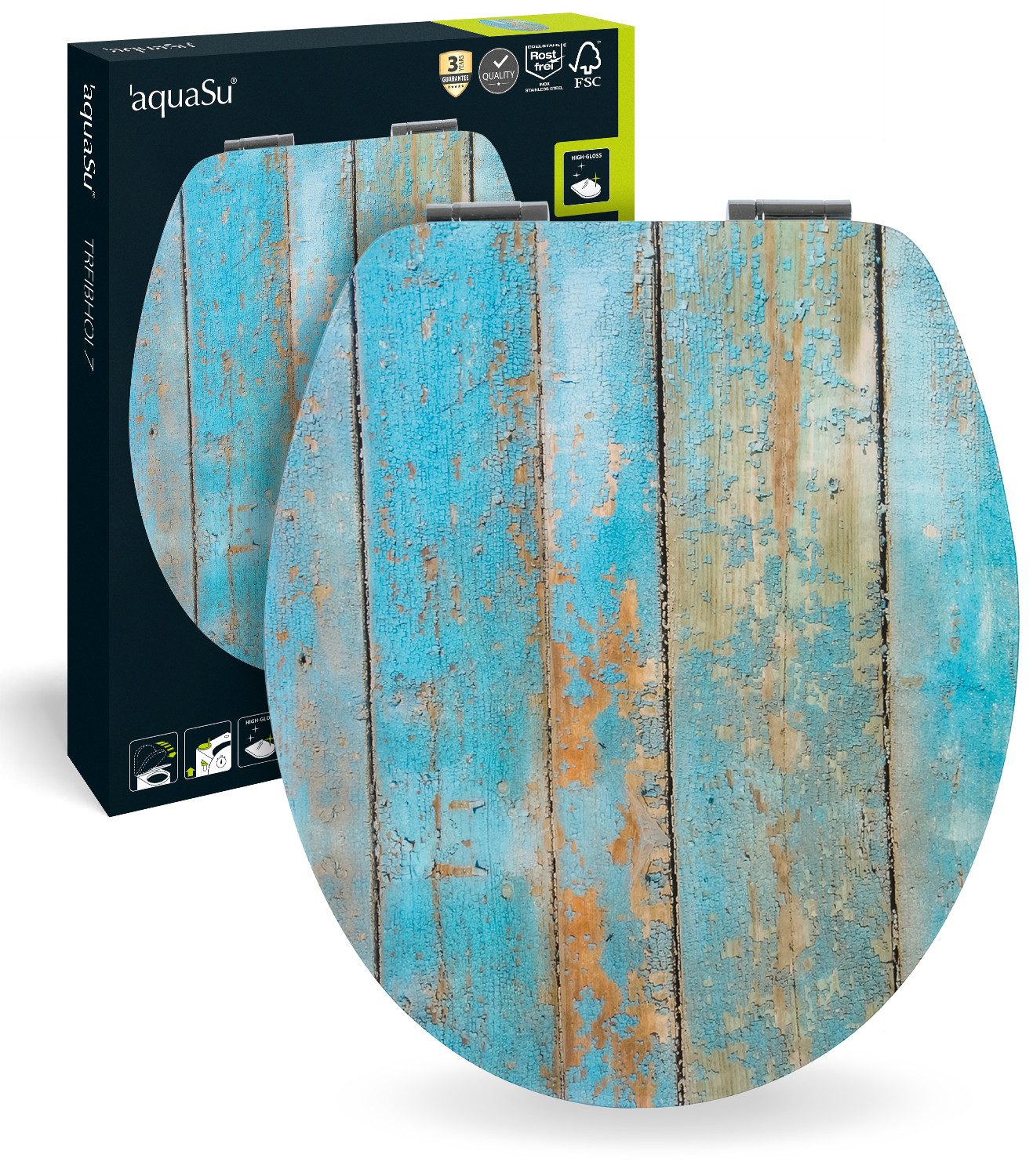 Sitzplatz WC-Sitz Holz Dekor, Motiv Treibholz, günstig online kaufen