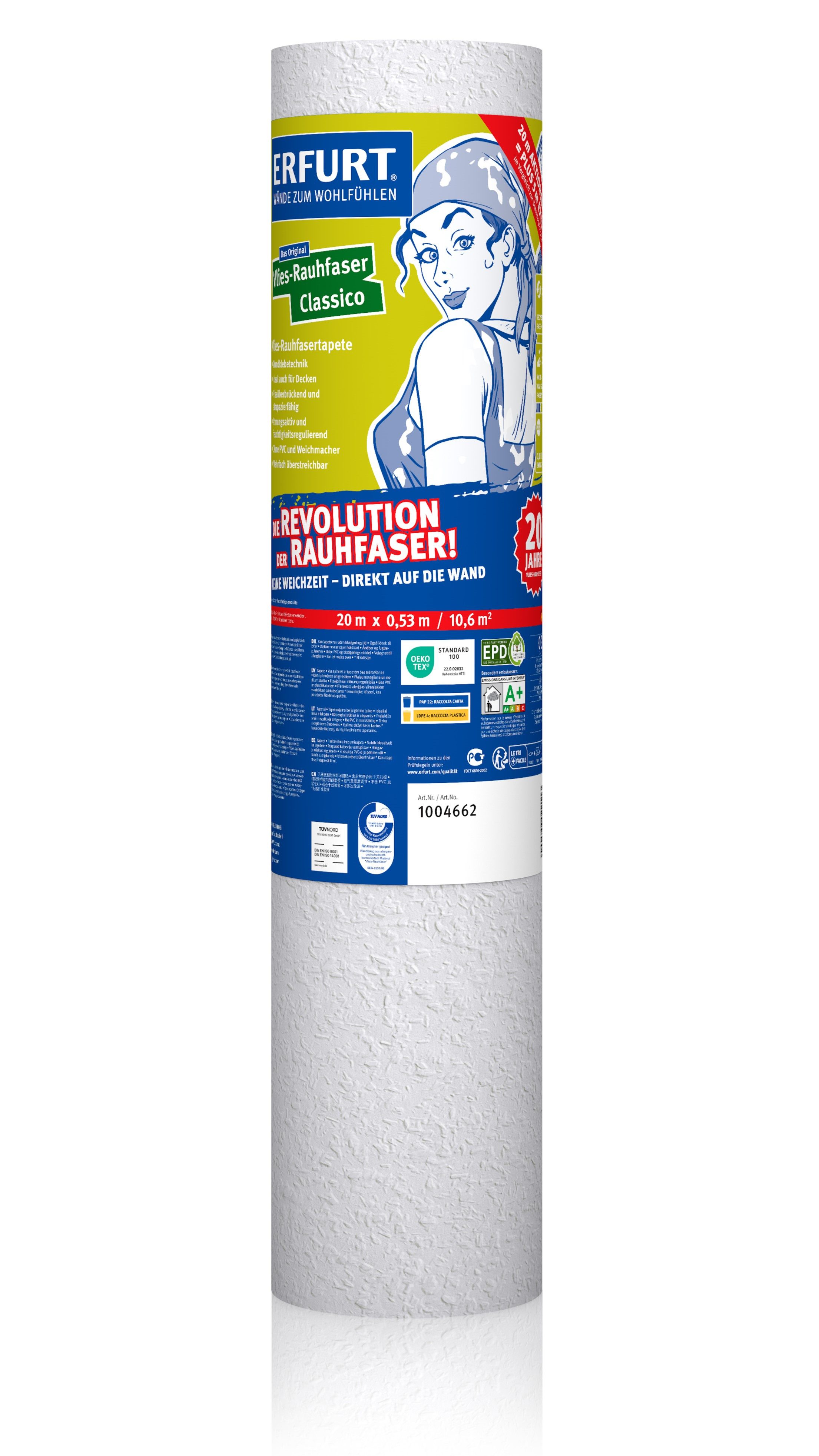 ERFURT Vliestapete 6 Aktionrollen Vlies-Rauhfasertapete CLASSICO Rauhfaser günstig online kaufen