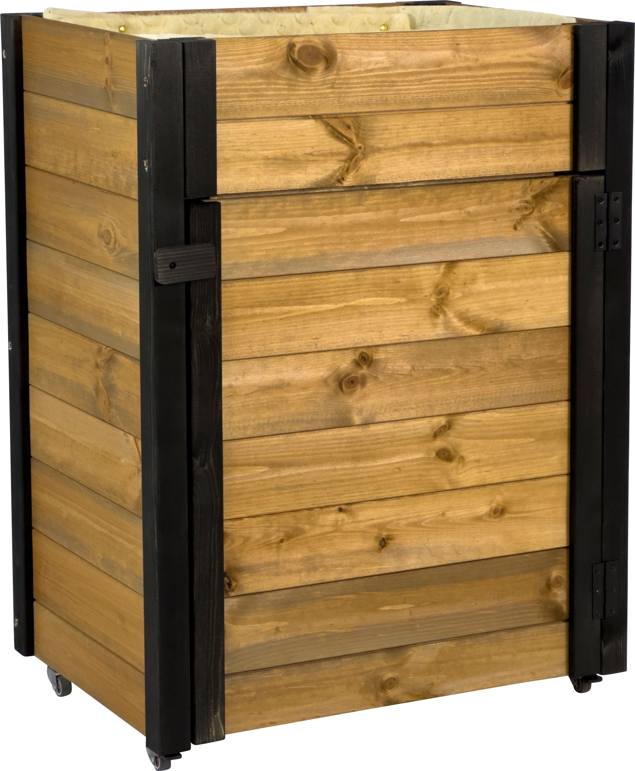 dobar green label Hochbeet rollbar, mit Staufach, inkl. Schafswolle, Gr. L, Maße: ca. 60 x 40 x 80 cm bei einem Gewicht von ca. 15,40 kg