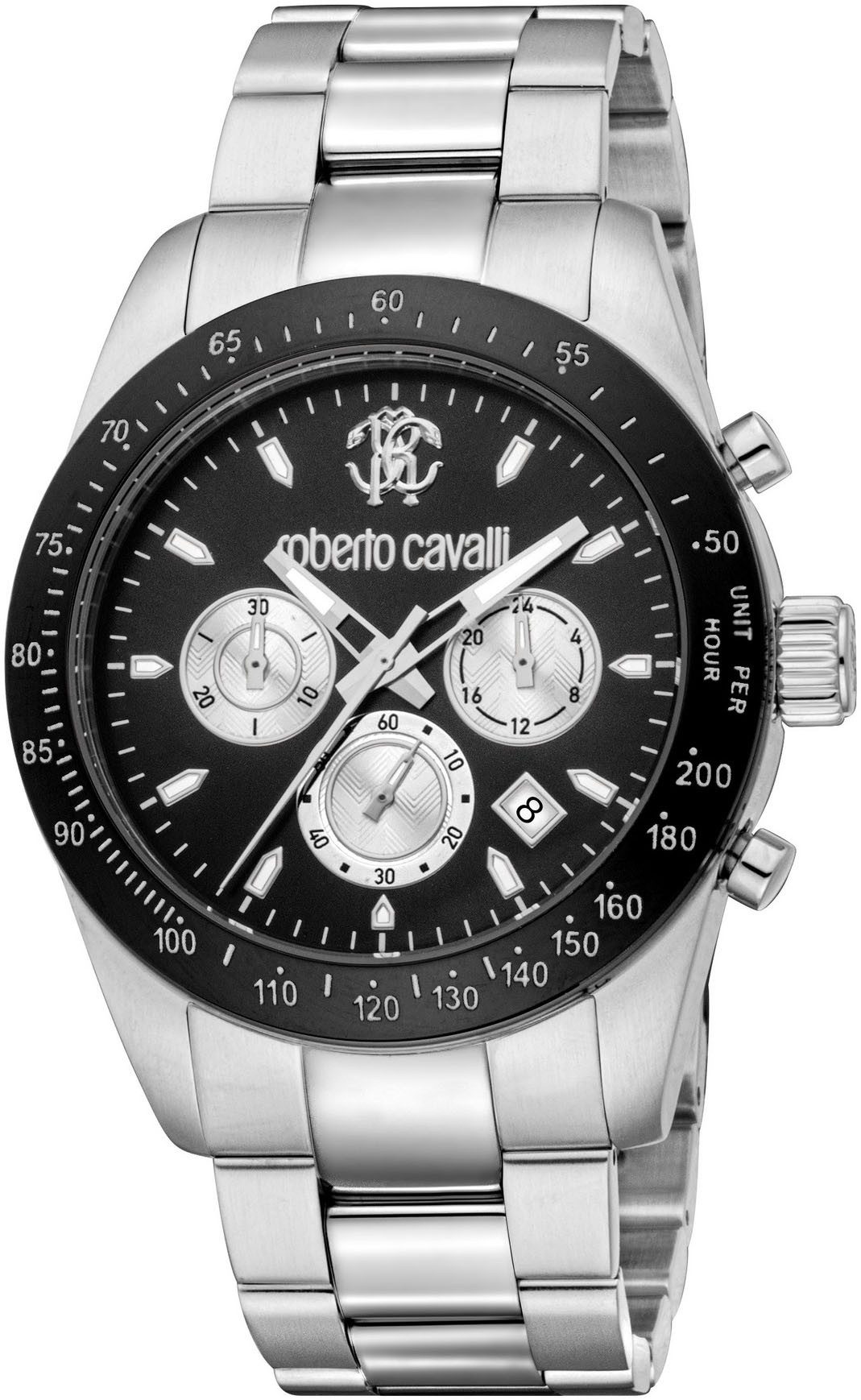 roberto cavalli Chronograph Uomo Chrono RC5G046M1065, Quarzuhr, Armbanduhr, Herrenuhr, Edelstahlarmband, analog, Tag