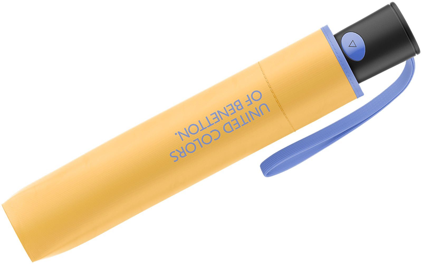 Modefarben mit Taschenregenschirm HW Mini 2022 cream, United Benetton Automatik Colors of Saum kontrastreichem gelb-helllila leuchtende golden -