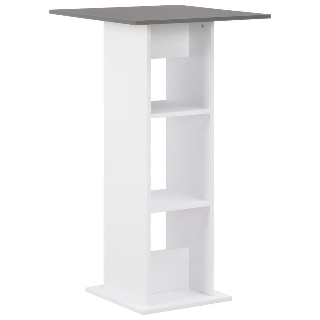 furnicato Bartisch Weiß mit Anthrazitgrauer Tischplatte 60 x 60 x 110 cm (1-St)