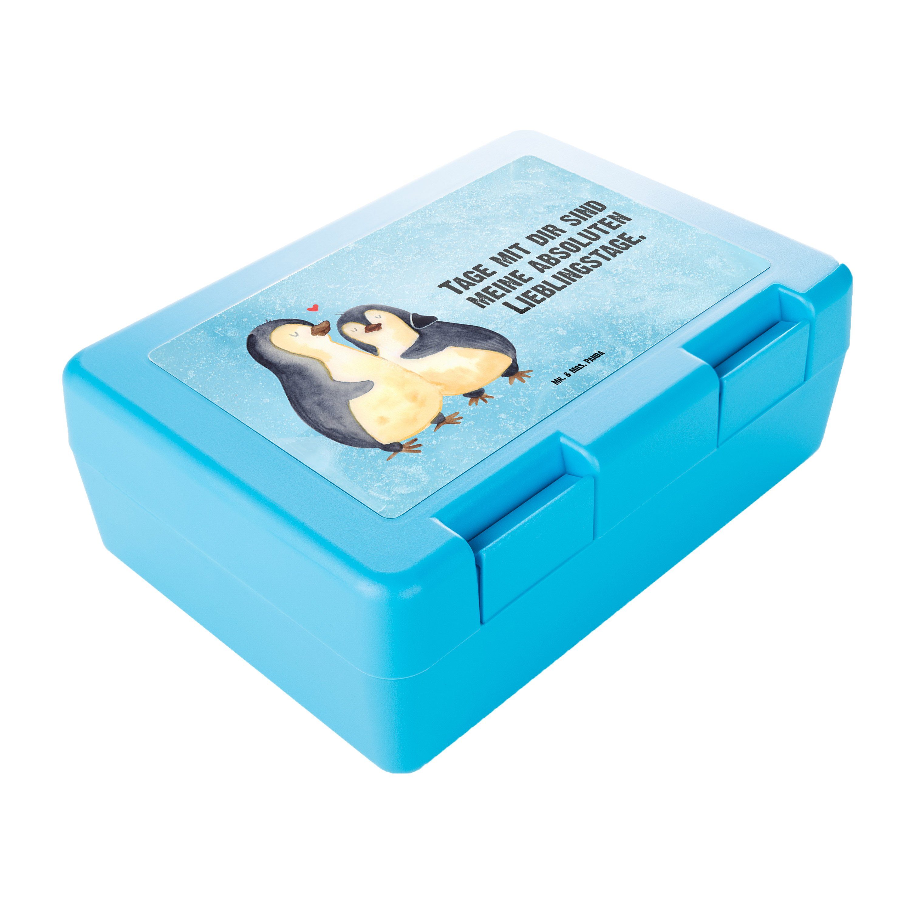 Mr. & Eisblau Pinguin Panda Geschenk, - Liebesbeweis, Hochzeit, Kunststoff, umarmend Butterdose Liebe, Premium Mrs. - (1-tlg)
