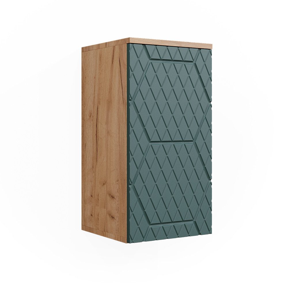 Vicco Hängeschrank Bad-Hängeschrank Irma 3D riffled Goldkraft Grün