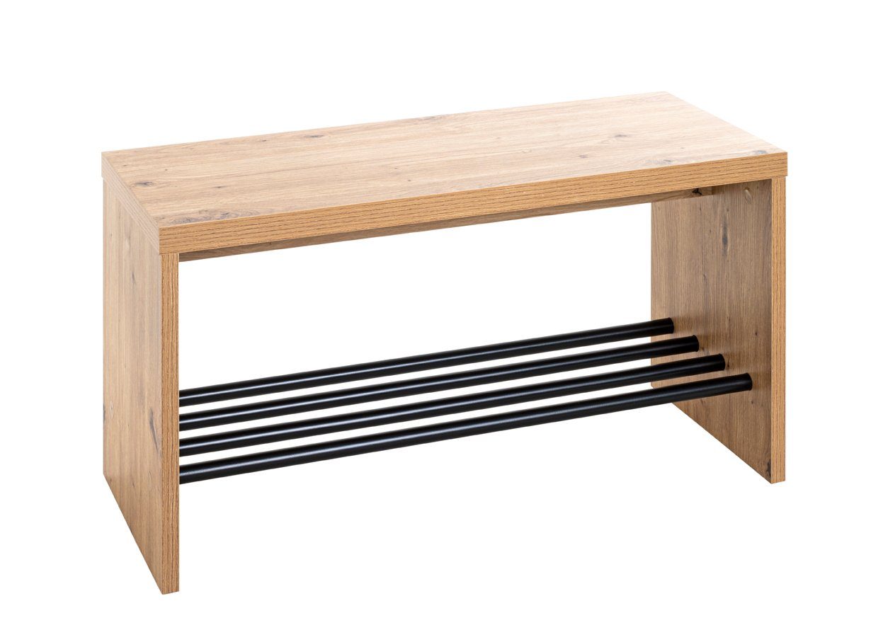 HAKU Sitzbank HAKU Möbel Schuhbank - eiche-schwarz - H. 40cm x B. 70cm