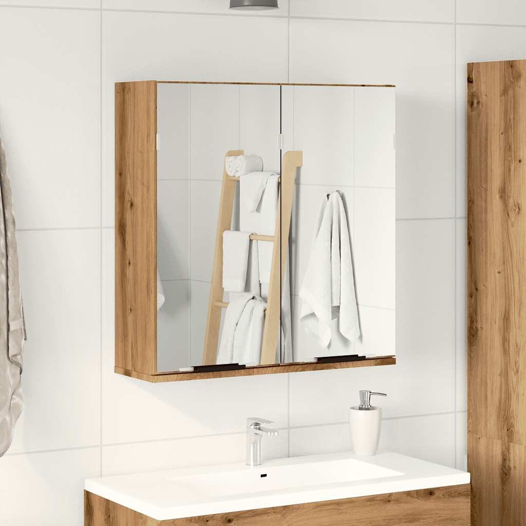 vidaXL Badezimmerspiegelschrank Bad-Spiegelschrank Artisan-Eiche 64x20x66,5 günstig online kaufen