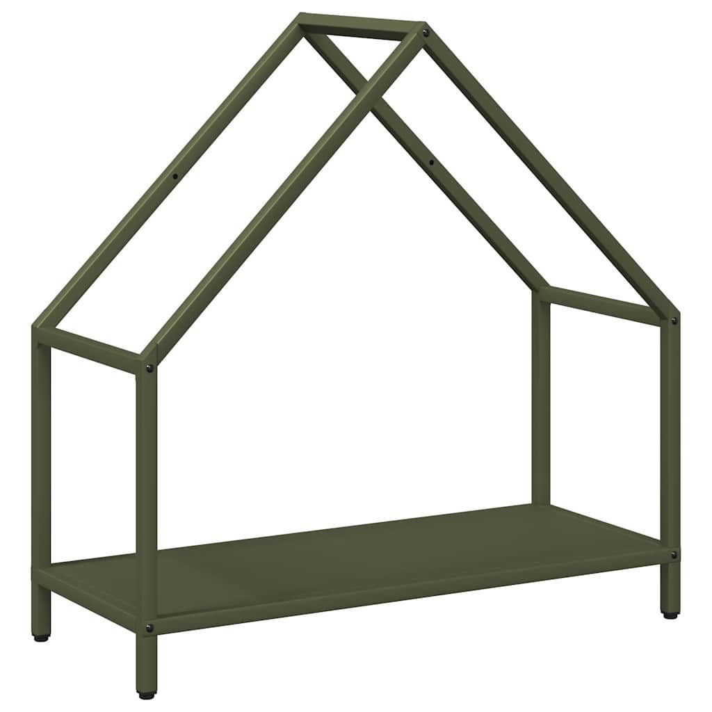 vidaXL Kaminholzregal Brennholzregal Olivgrün 60x25x60 cm Kaltgewalzter Stahl