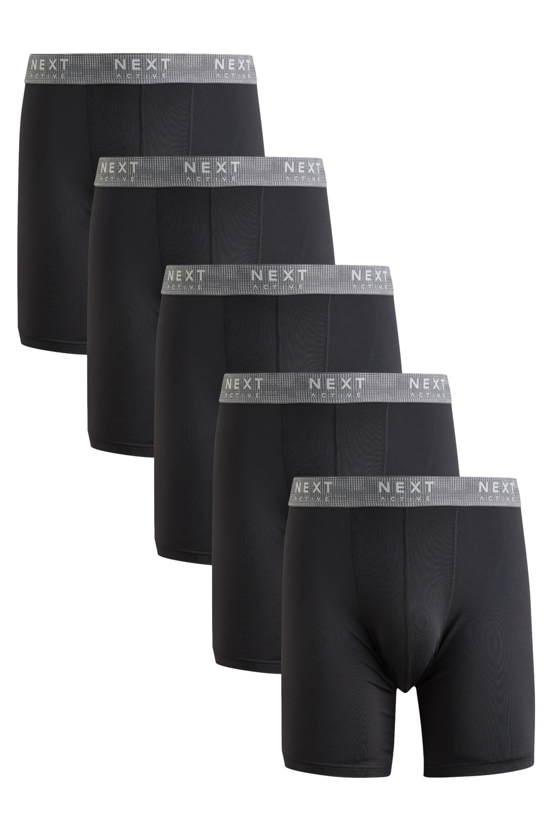 Next Boxershorts Sportliche Boxershorts mit langem Bein, 5er-Pack (5-St)