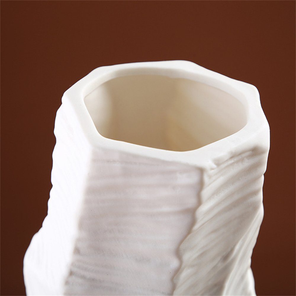 Dekovase Keramische Rouemi Dekovase, Home Vase, Ornament einfache Weiße Decorative weiß-A