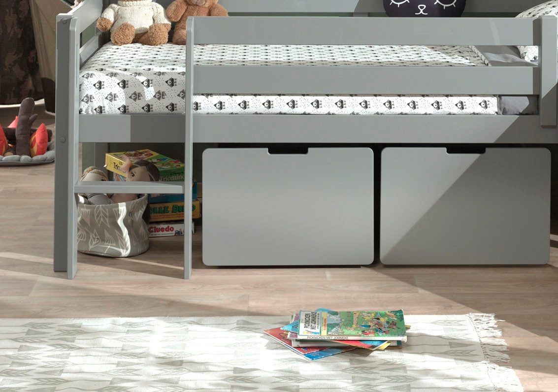Vipack Container auf Rollen (2-er Set), hochwertiger Holzwerkstoff lackiert, 2 Farben (das Innenmaß von ca.: B: 48,6xH: 29,3xT: 56,6cm bietet viel Stauraum) universell und durch die Rollen flexibel in Räumen einsetzbar