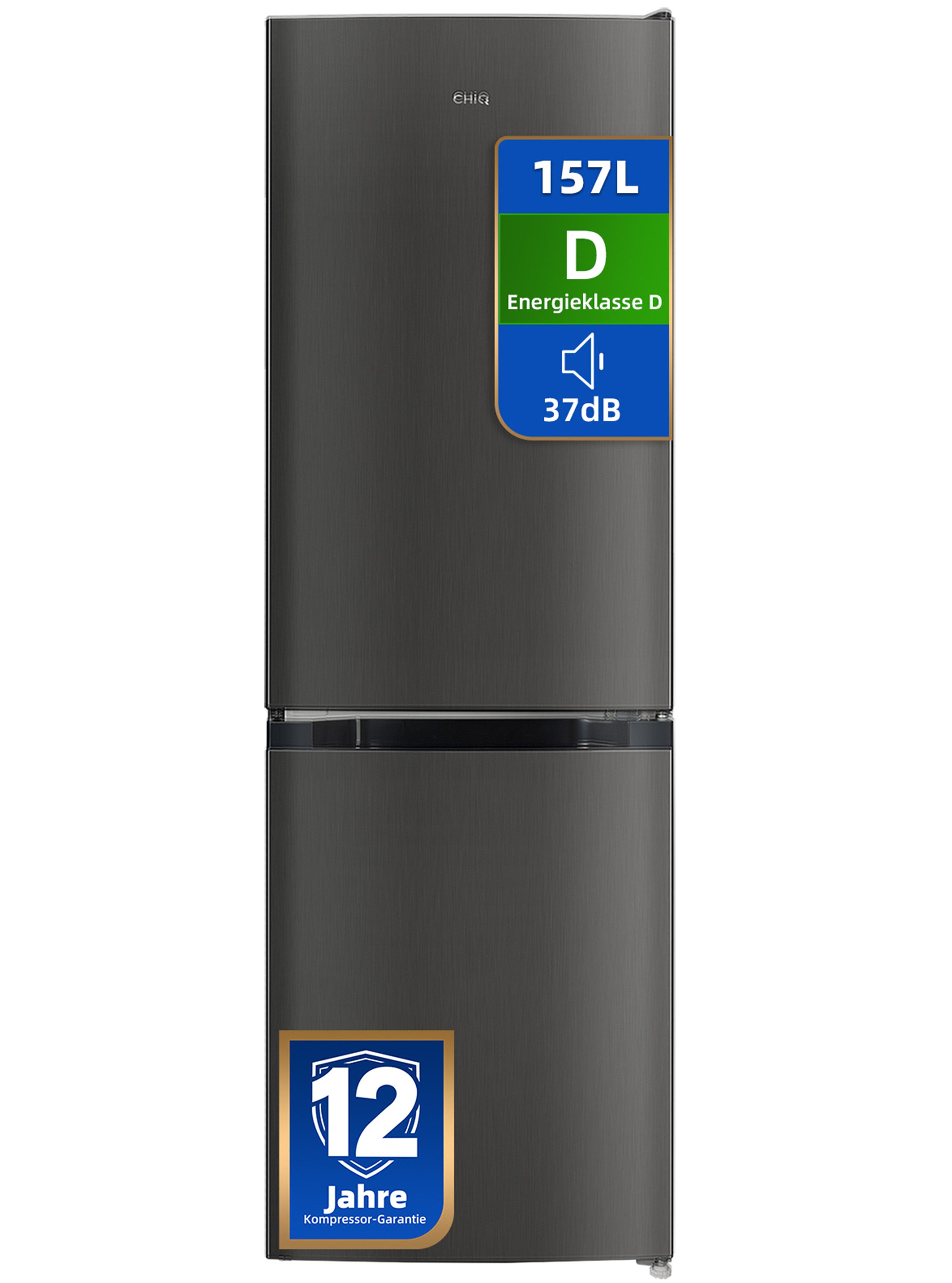 CHiQ Kühl-/Gefrierkombination CBM159LEBD, 144 cm hoch, 50 cm breit, 157L, 12 Jahre Garantie auf den Kompressor, LED-Innenbeleuchtung