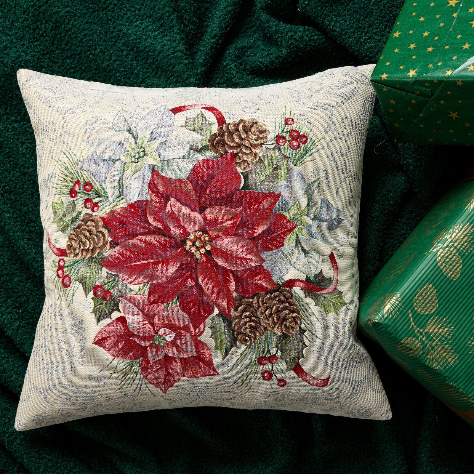 Eurofirany Kissenbezug Winter Weihnachten 45x45 Kissenbezüge Gobelin Kissen günstig online kaufen