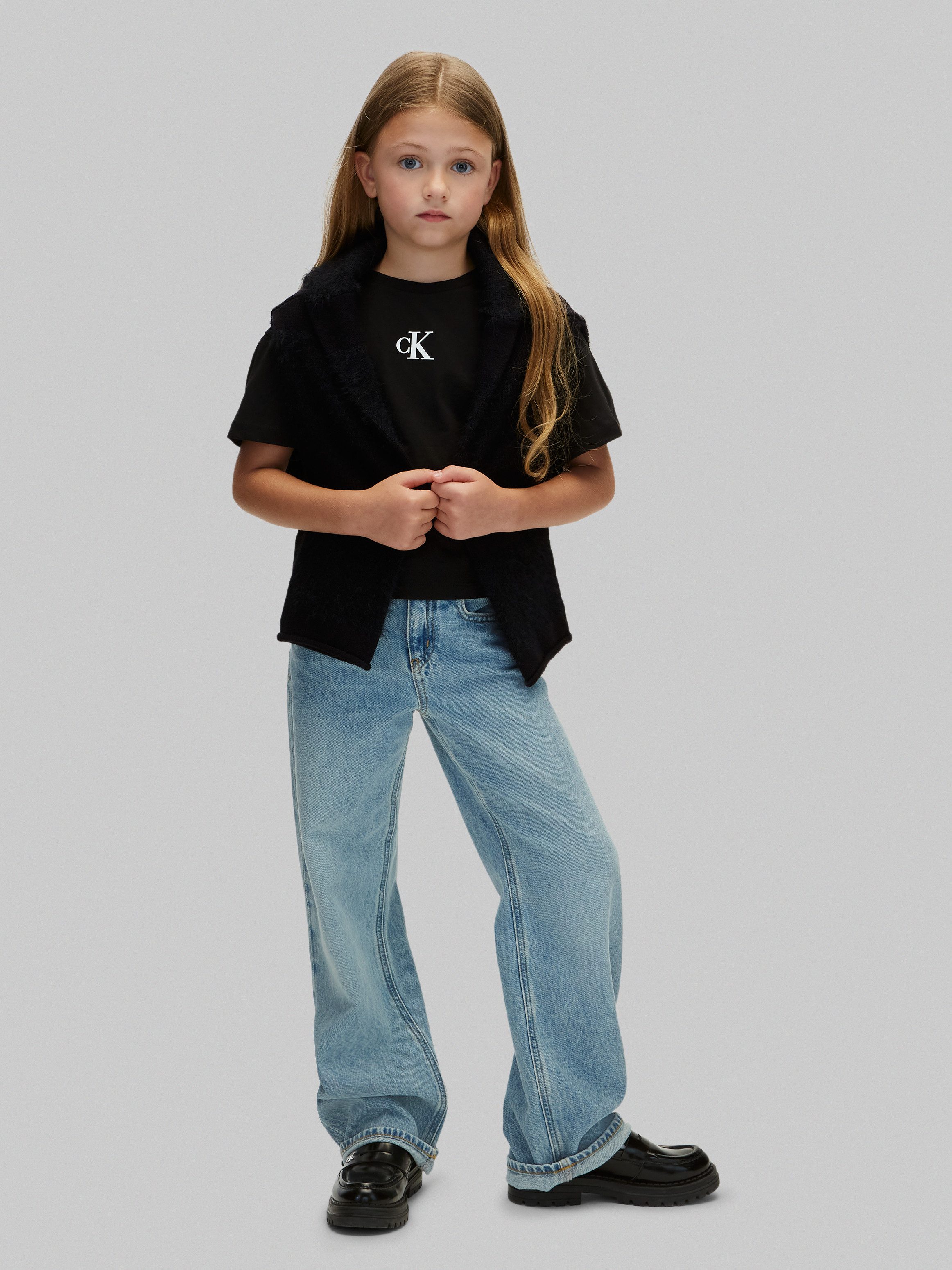 Calvin Klein Jeans T-Shirt Rundhalsausschnitt, bequeme Passform, reine Baumwolle