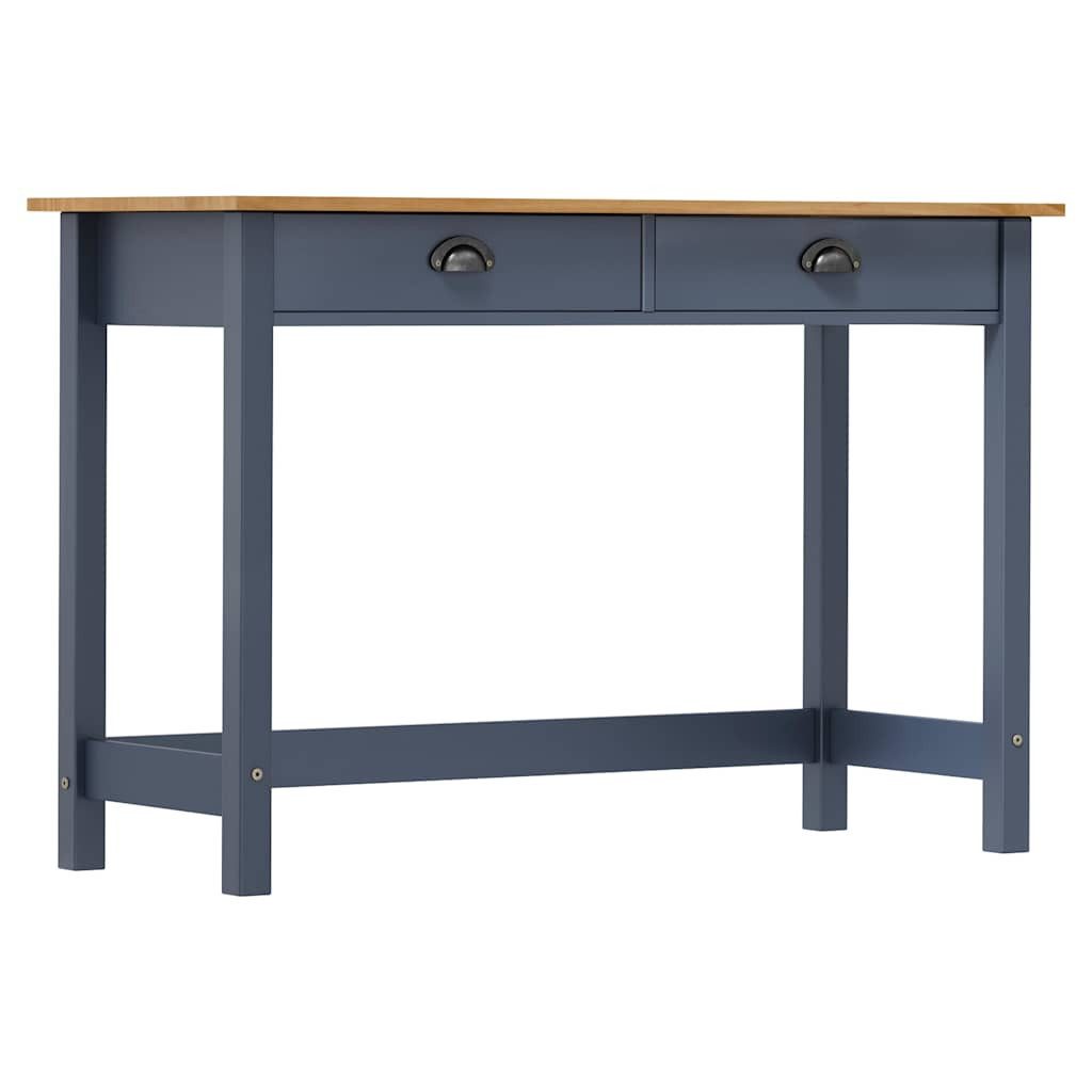 vidaXL Beistelltisch Konsolentisch Hill 2 Schubladen Grau 110x45x74 cm Kiefernholz (1-St)