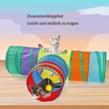 GelldG Spieltunnel Faltbar Kätzchen Tunnel Katzenspielzeug interaktives