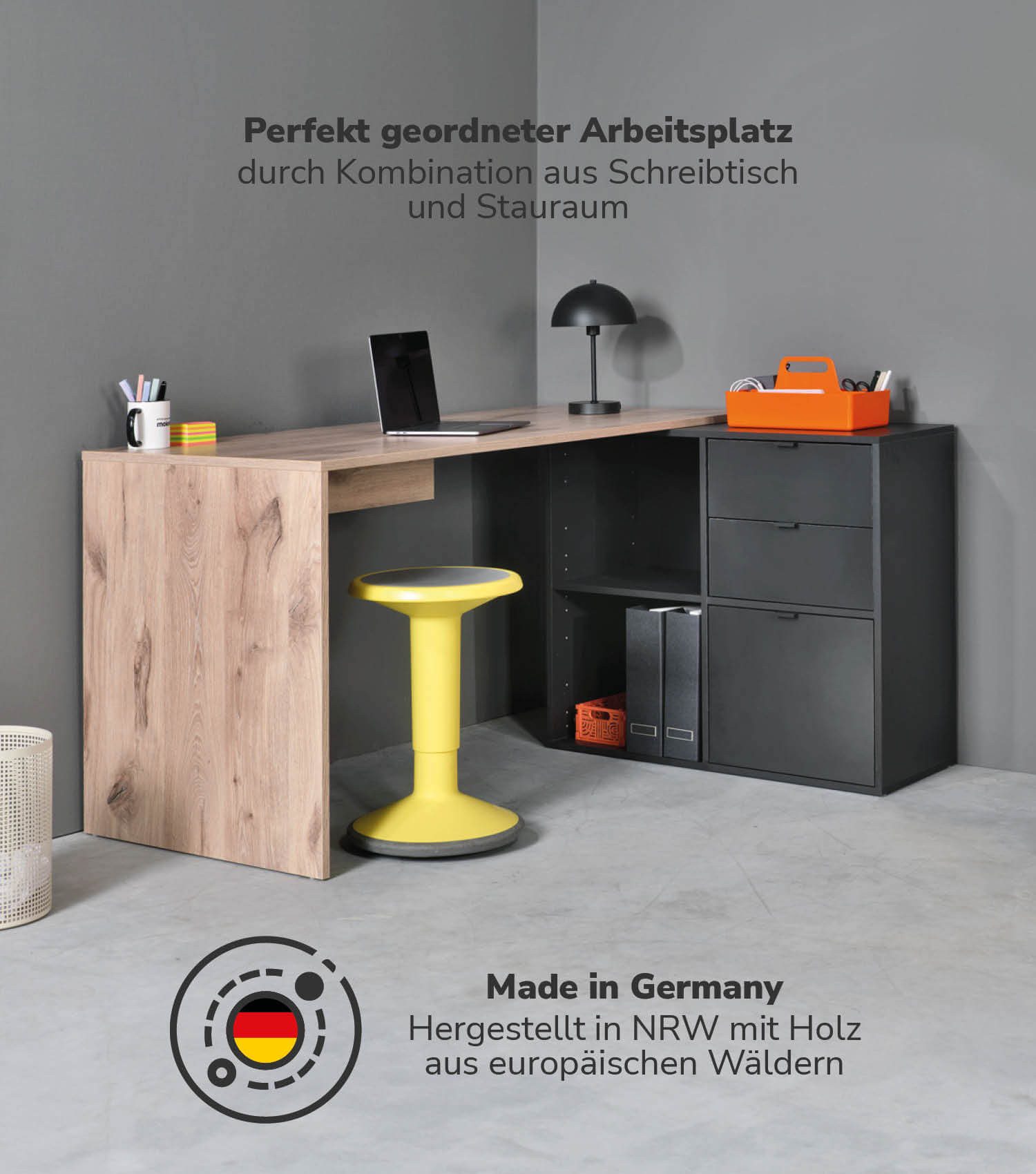 mokebo Eckschreibtisch Der Produktive (mit 2 günstig online kaufen