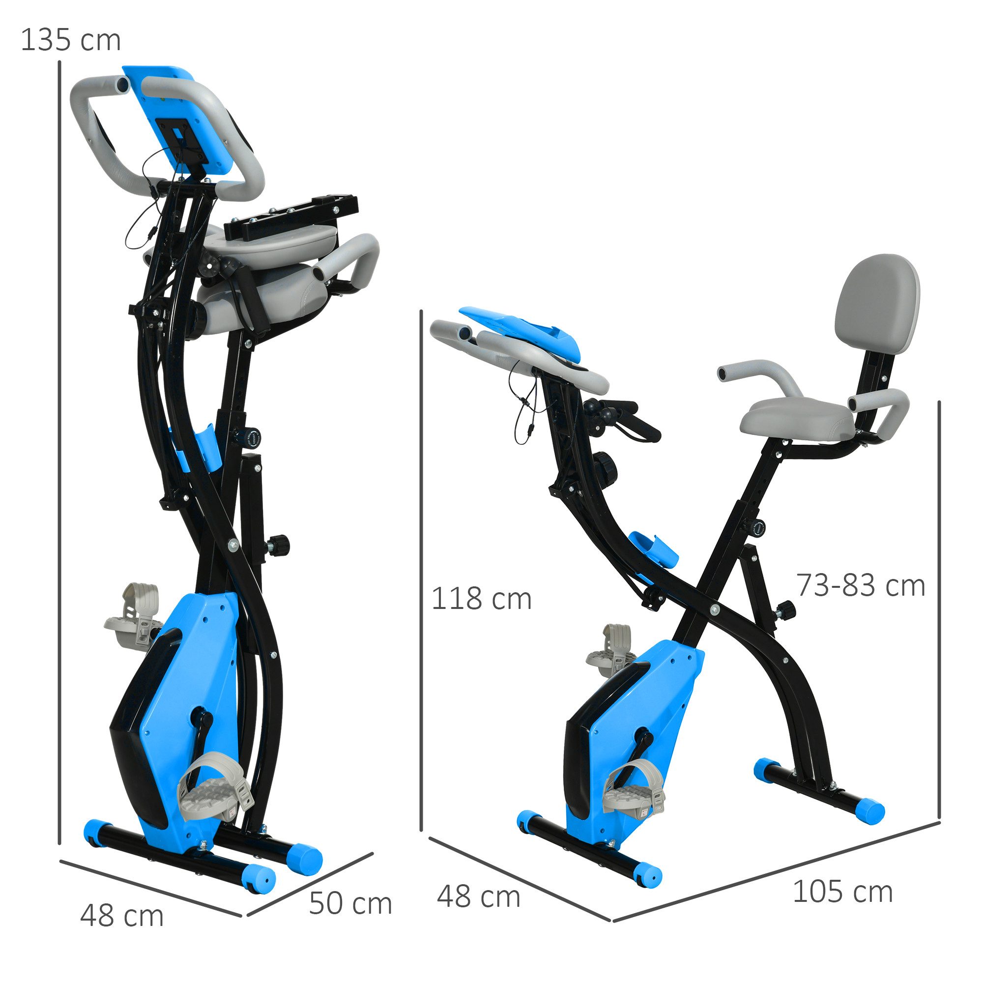 HOMCOM Heimtrainer Fahrradtrainer mit LCD Display