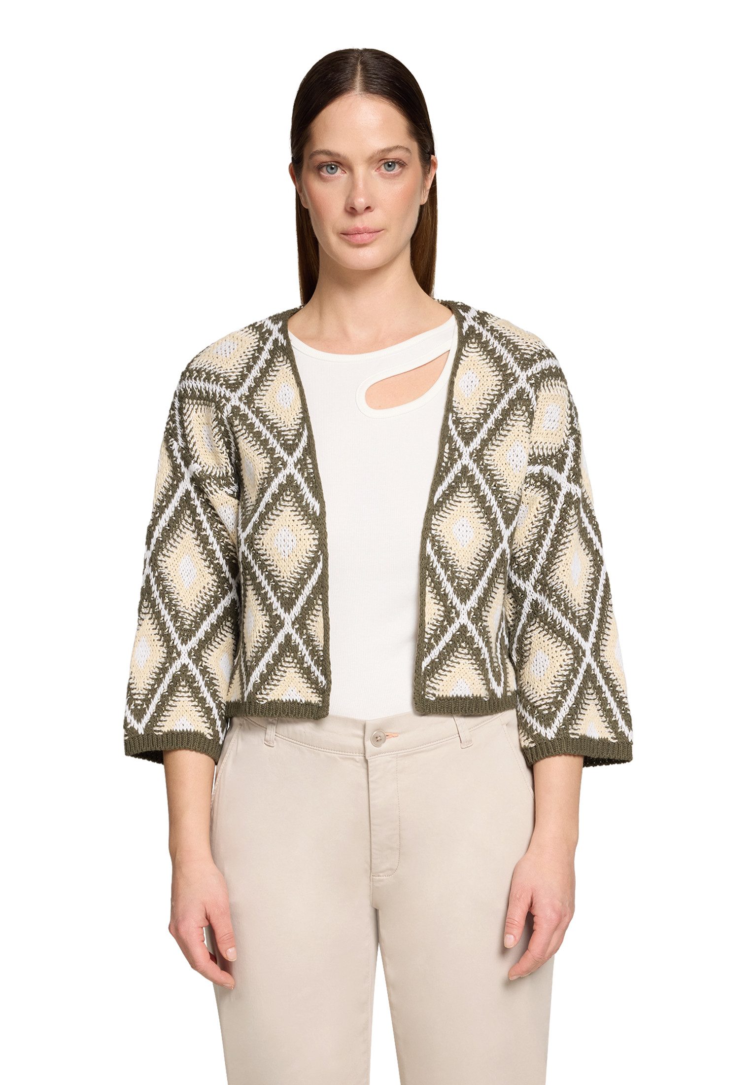 Cartoon Strickjacke Damen mit Jacquard (1-tlg)