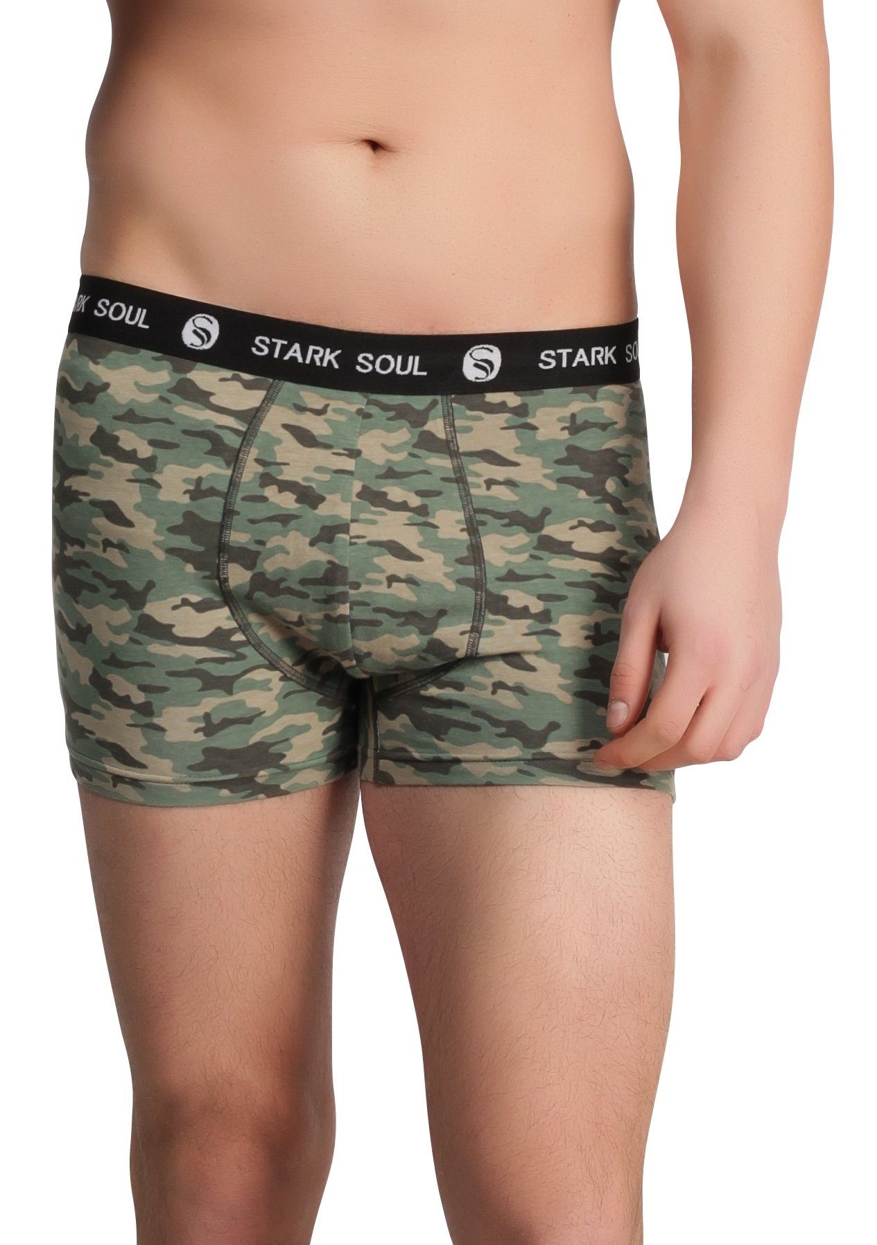 Stark Soul® Boxershorts Boxershorts Pack, 3'er Herren, Unterhosen Hipster, Retroshorts, 3er-Pack Camouflage
