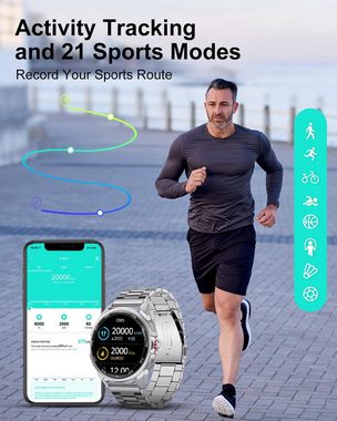 Lige Fitness-Tracker Blutdruck/Herzfrequenz, IP67 Wasserdicht Smartwatch (1,32 Zoll, Android/iOS)