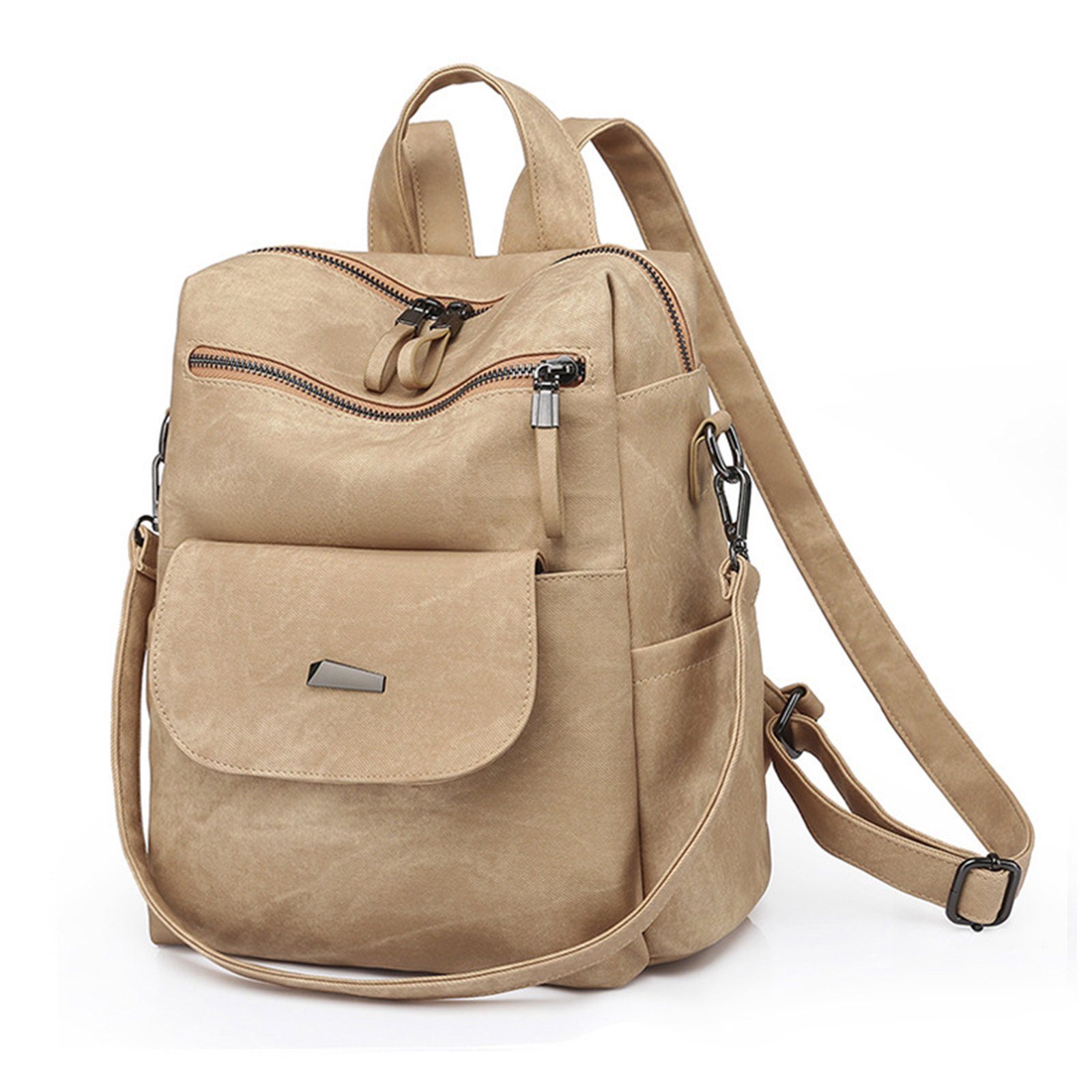 REDOM Rucksack Laptoprucksack Schulrucksack Lederrucksack Damen Freizeit Jungen Teenager Vintage, Laptop (30x28x15 Arbeit für Rucksack), Herren Khaki Schultertasche, Tasche, CM, Reiserucksack Reisen Schule Notebook Leder Business