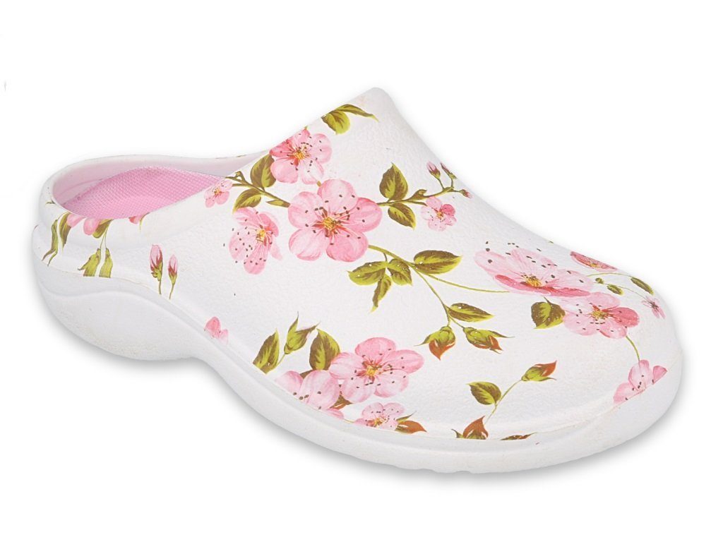 Dr. Orto »Bequeme Gartenschuhe für Damen Gummiclogs mit Blumenmotiv