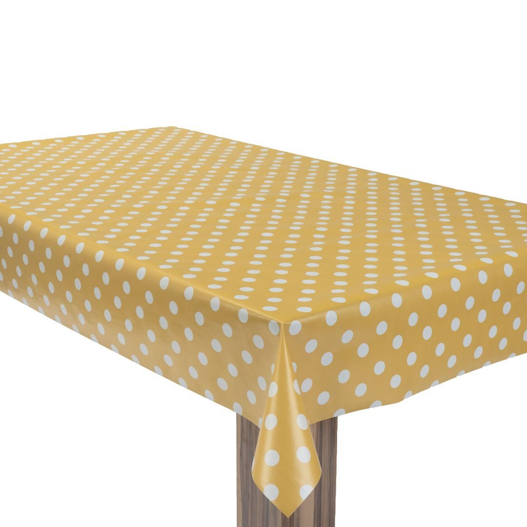 laro Tischdecke Wachstuchtischdecke Punkte Modern Gelb PVC Eckig
