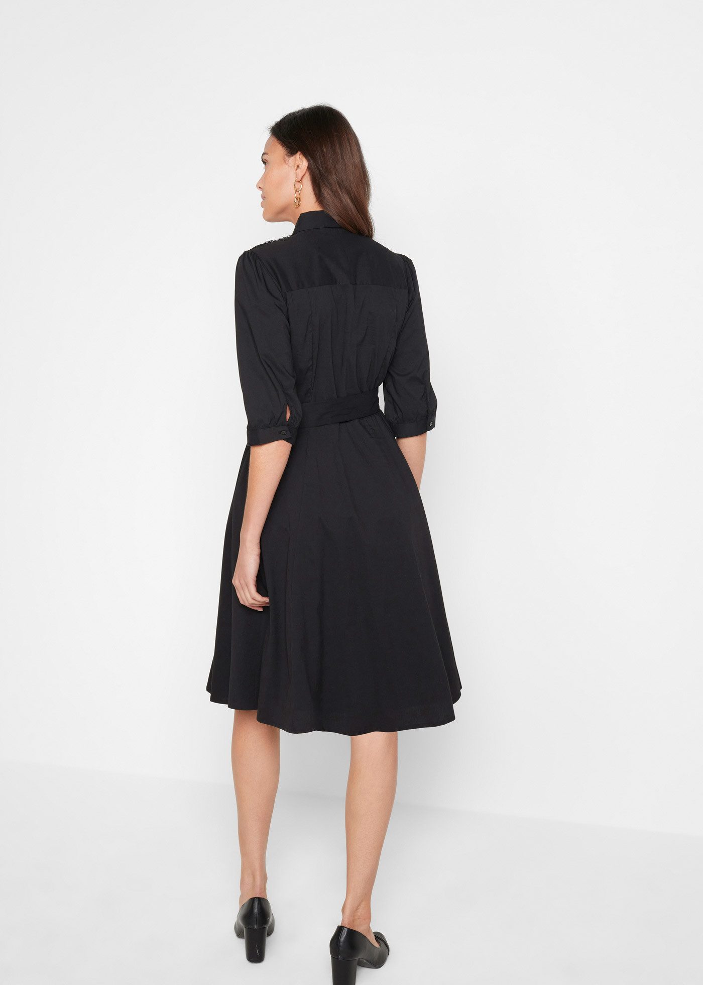 bonprix 2-in-1-Kleid (Set, 2-tlg) für Businessmode, aus Baumwolle, ausgestellte Passform