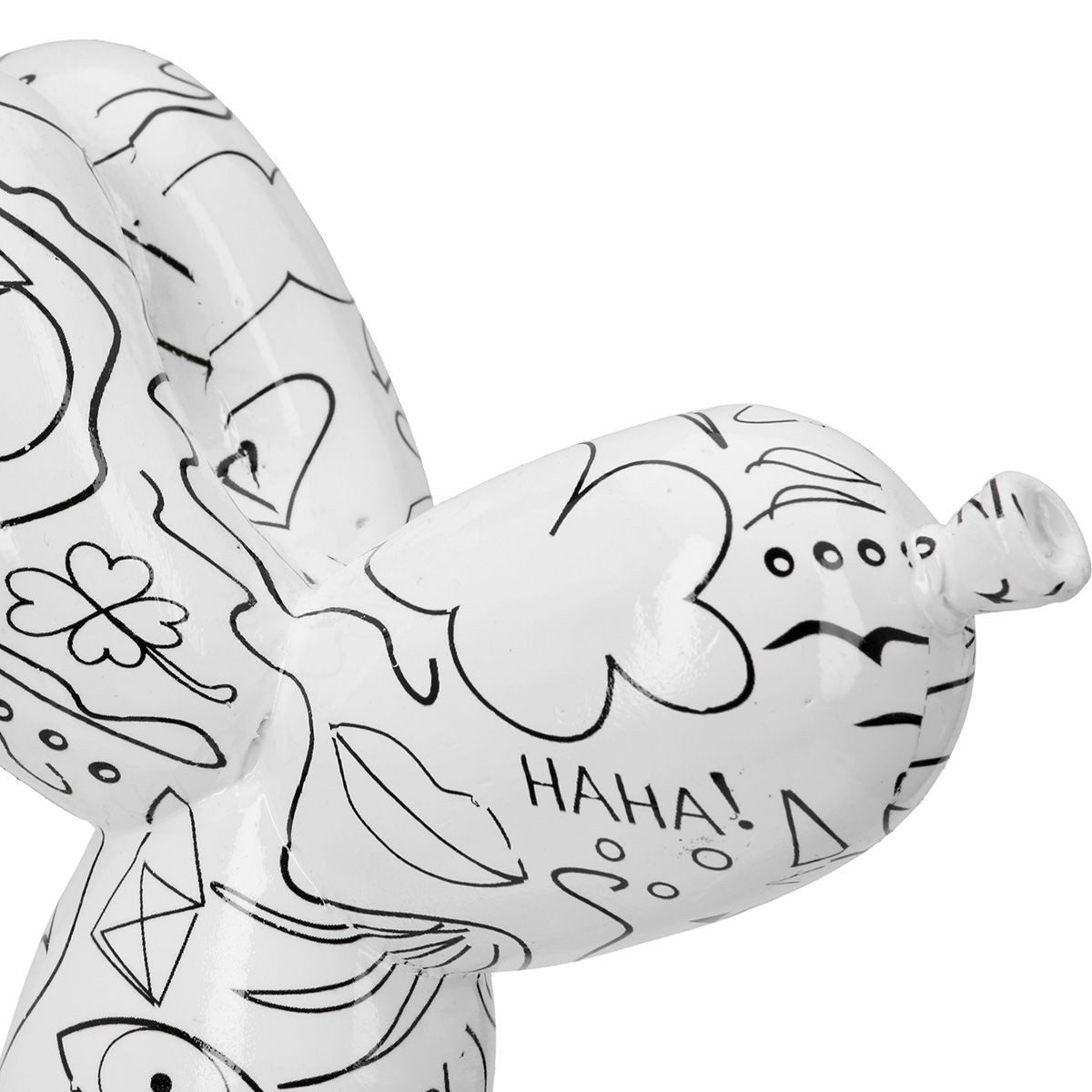 GILDE Skulptur Moderne Ballonhund Skulptur mit Einliniendesign, Weiß (1 St)