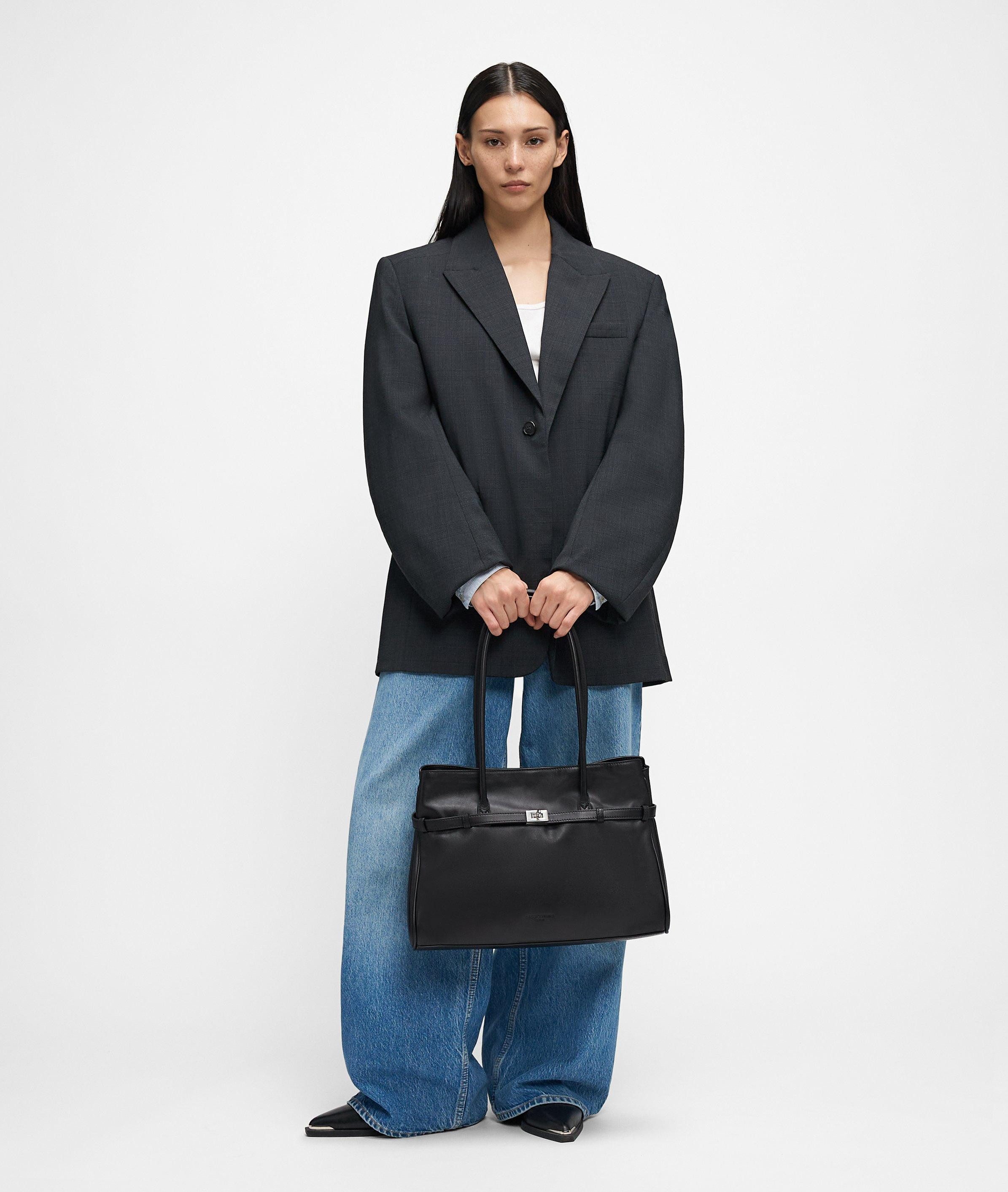 Liebeskind Berlin Schultertasche Nori Satchel L, Große Tasche aus weichem Kalbsleder