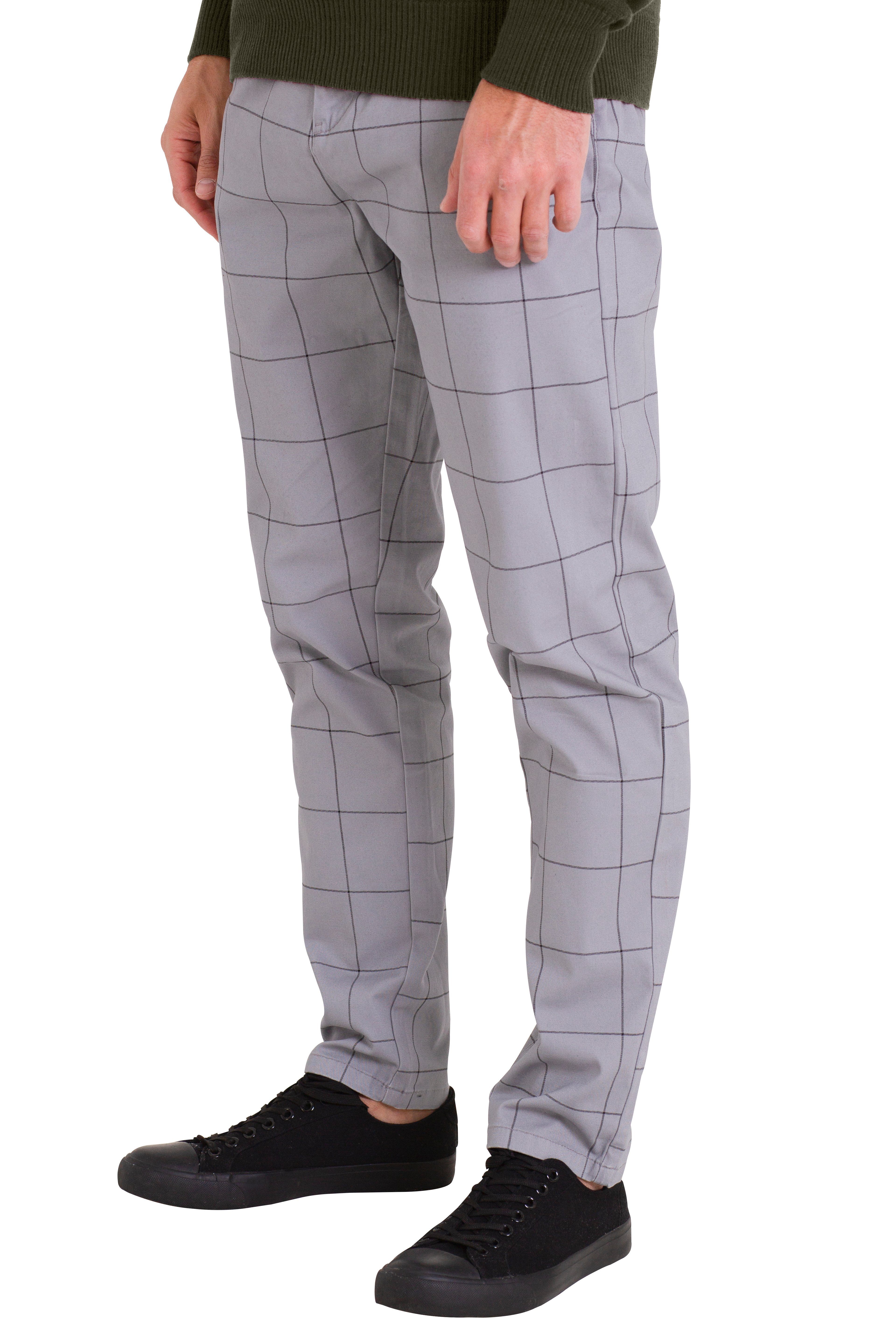 BlauerHafen Chinohose Herren Formaler Check Hose günstig online kaufen