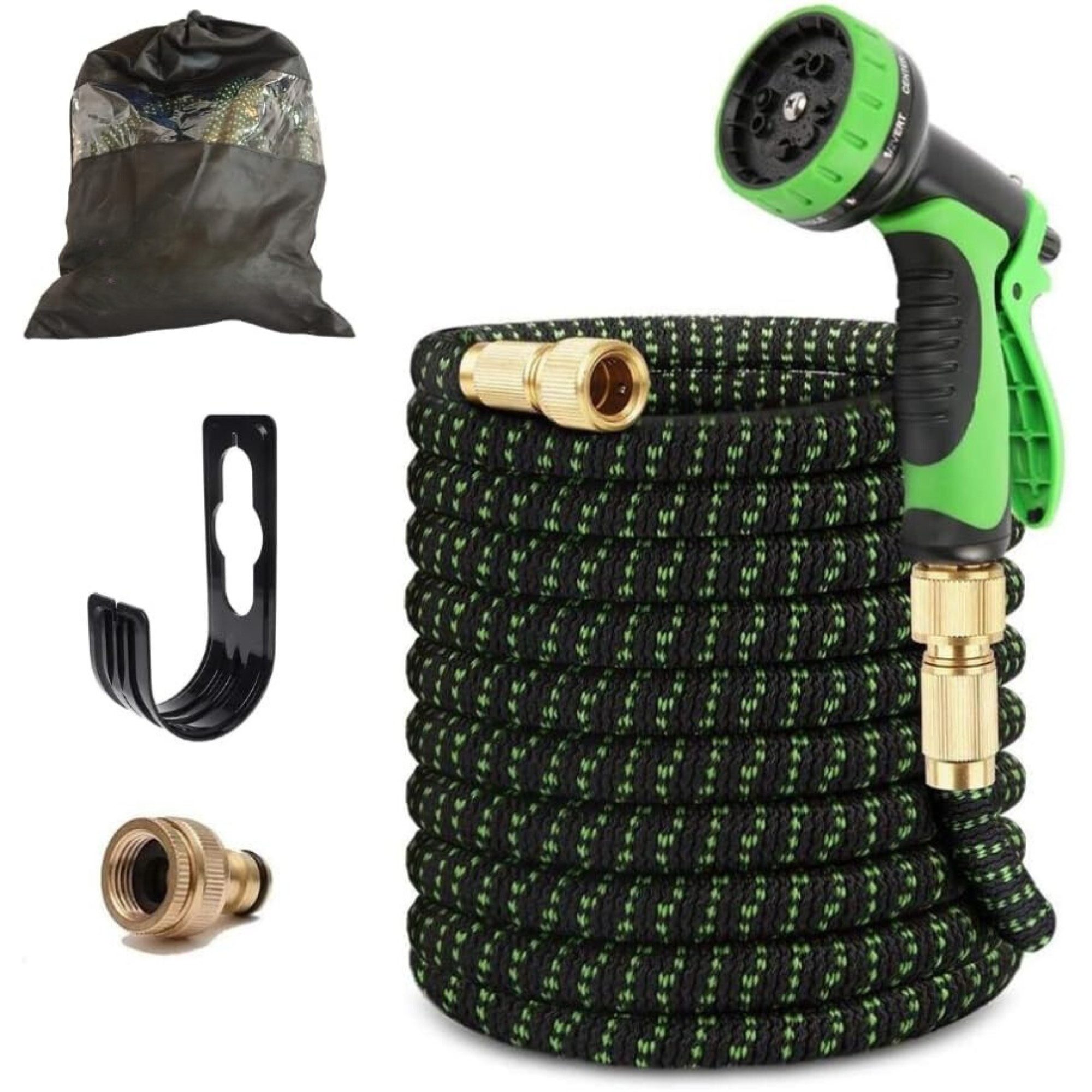 Vivitar Gartenschlauch 22,5 m flexibler Wasserschlauch mit 9 Funktionsdüsen, Hochwertiger multifunktionaler Gartenschlauch, 3-lagiger Latexseele, (perfektes Geschenk für Freunde und Bekannte, Wasserdichter Mehrzweck-Gartenschlauch, weichem Boden), Leichter Schlauch mit 3/4-Zoll- und 1/2-Zoll-Anschlüssen