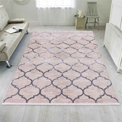 Designteppich Wohnzimmer Teppich Designer Teppich abstrakte modern Beige-Grau, Carpetilla, Rechtetig, Höhe: 13 mm, wohnzimmer, Kinderzimmer, esszimmer, schlafezimmer